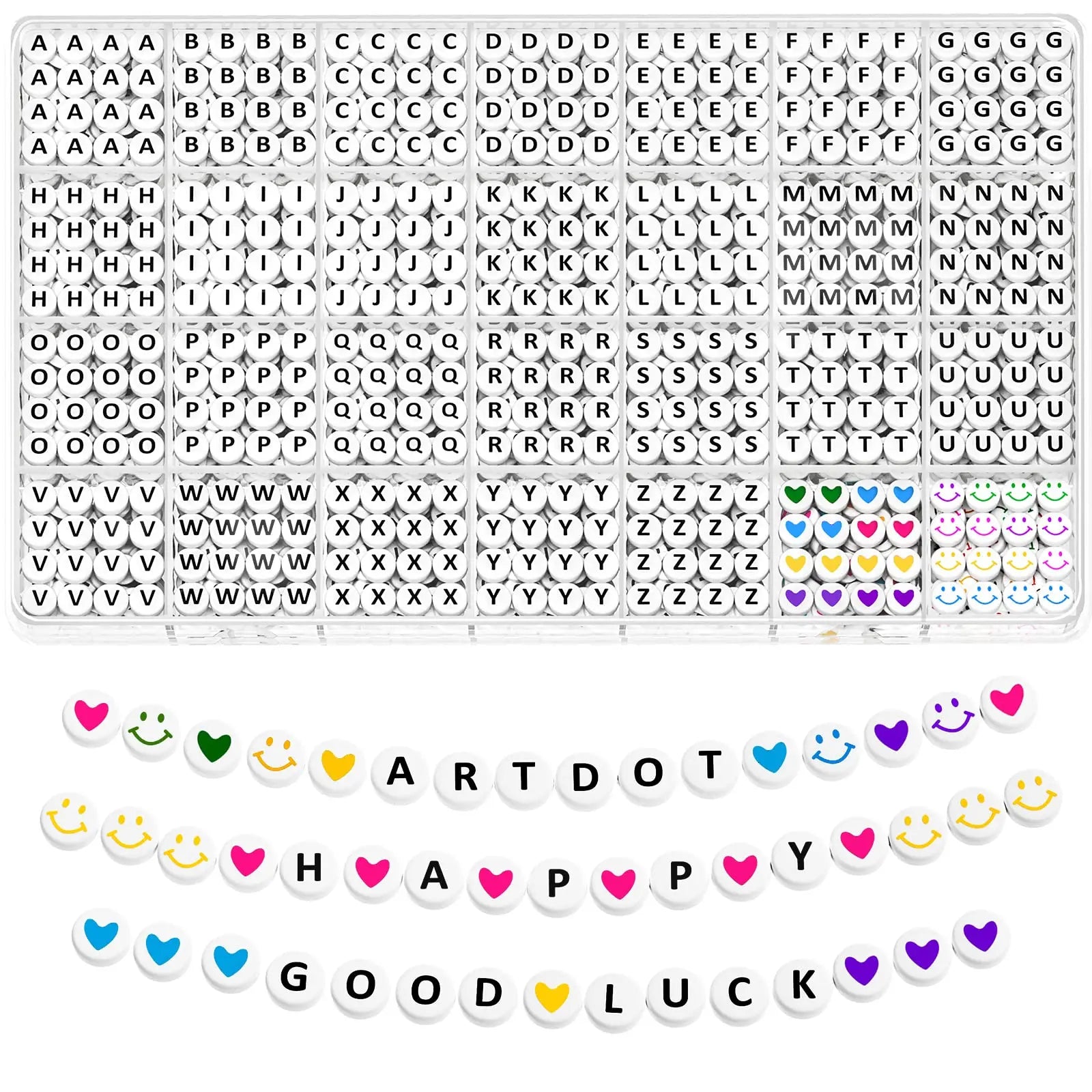 ARTDOT 1400 PCS Letter Beads for Jewelry Making Kit, 28 Styles Alphabet Beads for Friendship Bracelets Assorted Preppy Beads with Storage Case