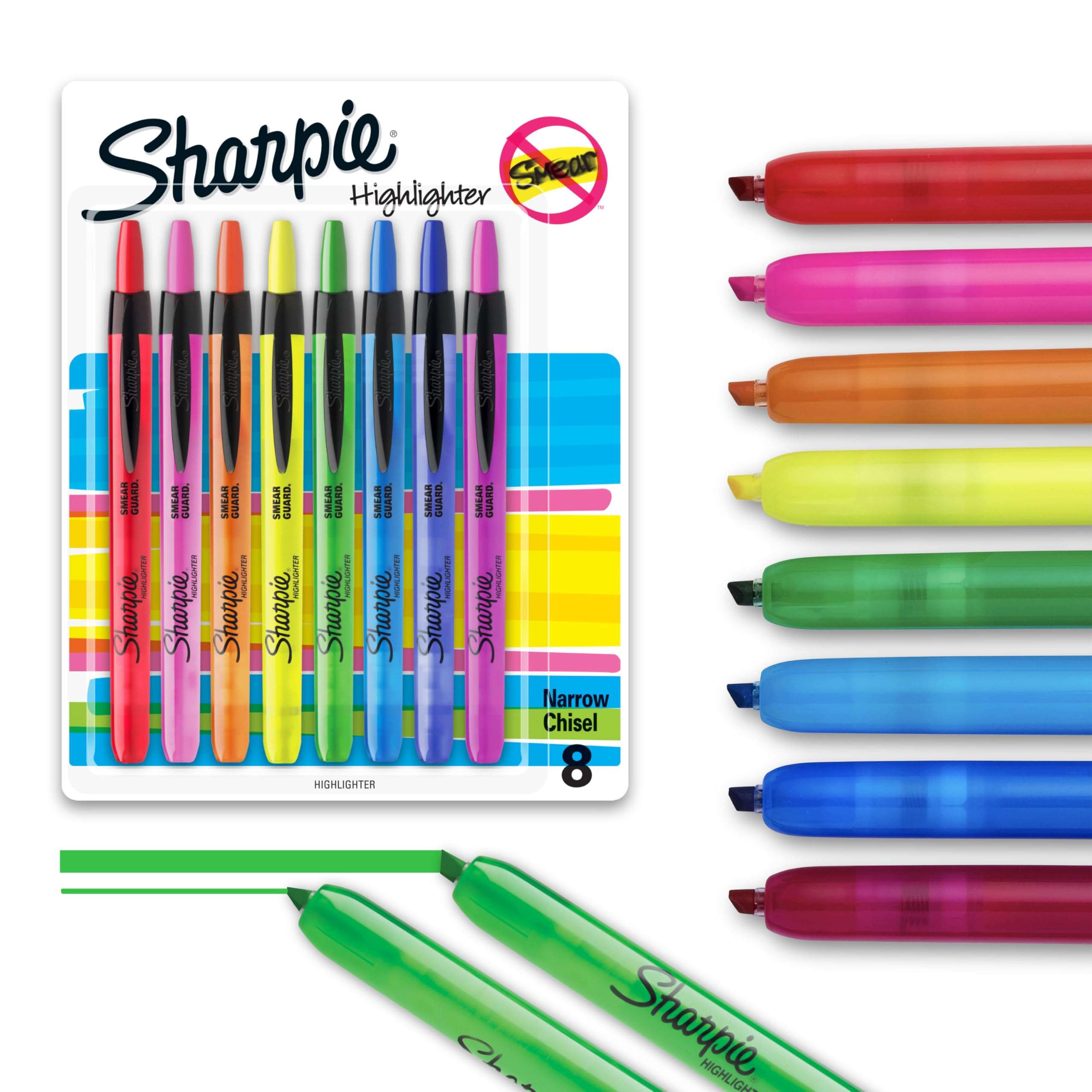 SHARPIE Retractable Highlighters, Chisel Tip, Fluorescent Yellow, 12 Count