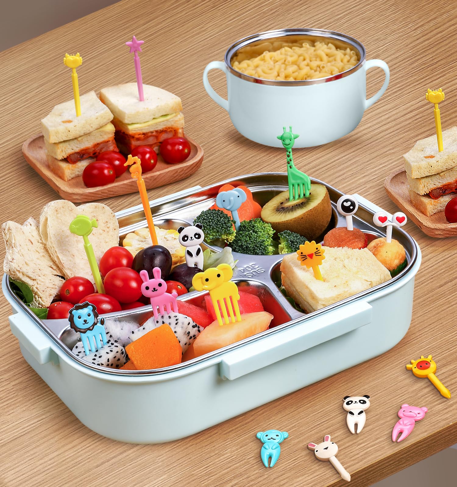 150 Pcs Animal Food Picks for Kids, Vicuna R Fun Kids Food Picks for Bento Box Accessories, Reusable Toddler Fruit Toothpicks, Cute Kids Lunch Accessories for Picky Eater BPA-Free