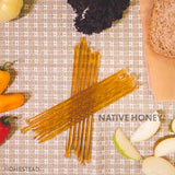 Homestead Honey Native Honey Sticks for Tea - 50-Pack Bulk Honey Packets, Single Serve - Pure Wildflower Honey Straws - Easy-to-Open Honeycomb Stir Sticks for On-the-Go, Snacks, and Travel