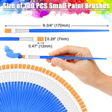 100Pcs Small Paint Brushes Bulk, Anezus Flat Top Acrylic Classroom Brush for Kids Mini Paint Brushes for Touch Up Crafts Detail Painting