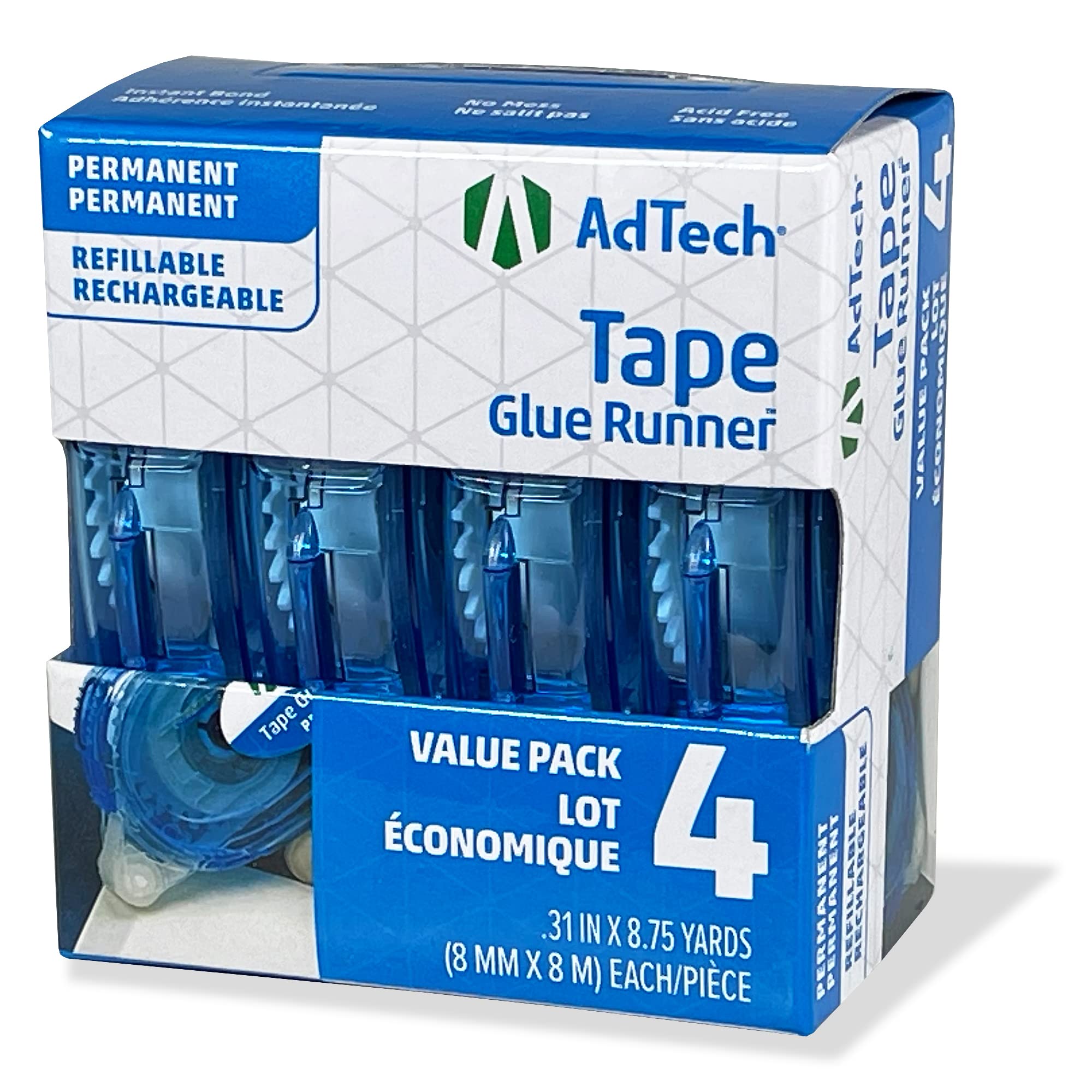 AdTech 5603 Permanent Crafter's Tape, 0.31" x 315", Pack of 4