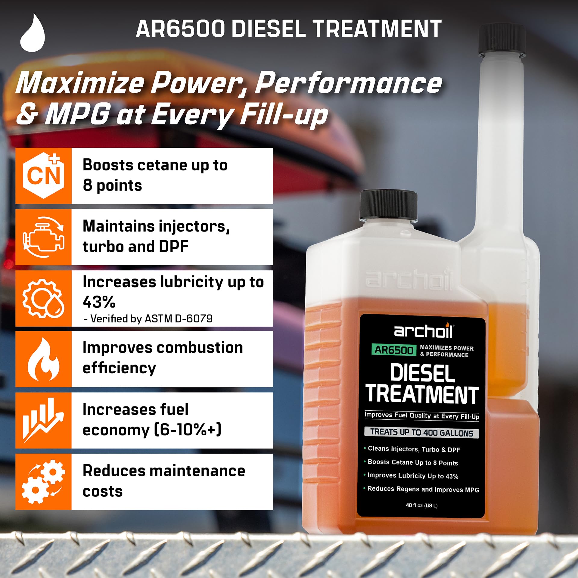 Archoil Diesel Fuel System Kit - AR6500 Diesel Treatment (40 oz) + AR6400-D Diesel Fuel System Cleaner
