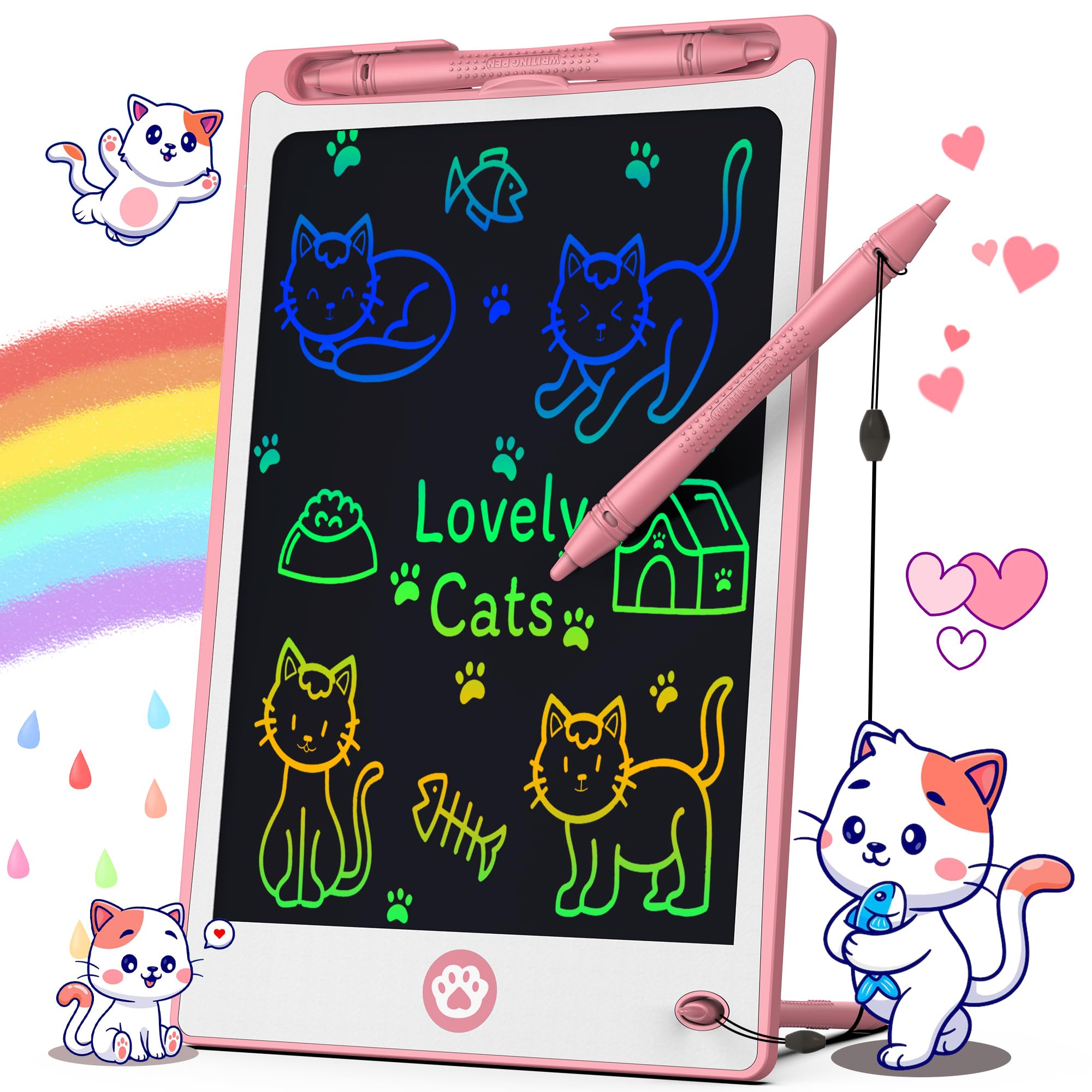 Hockvill LCD Writing Tablet for Kids 8.8 Inch, Toys for Girls Boys Drawing Pad for 3 4 5 6 7 8 Year Old Kid, Toddler Magnetic Doodle Board Travel Essentials Christmas Birthday Gift for Children (Blue)