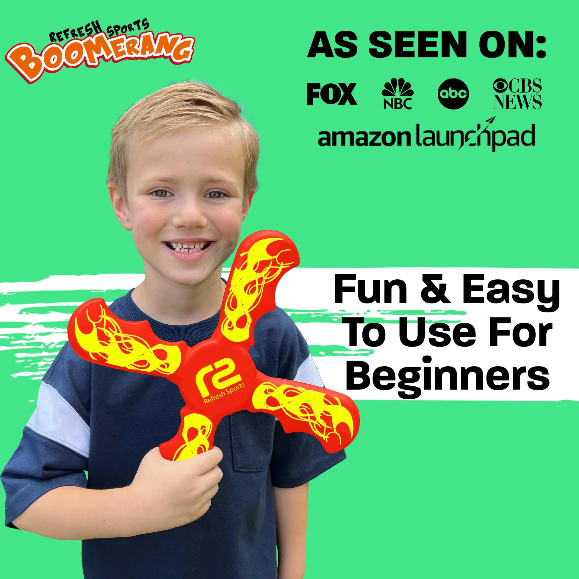 Boomerang for Kids - It Really Does Fly Back - Fun & Easy to Use Gifts for Boys & Girls - Best Toys for Ages 8-13 Gift Idea - Soft Foam Design Stocking Stuffers for Kids 6 7 8 9 10 Year Old Boy Gifts