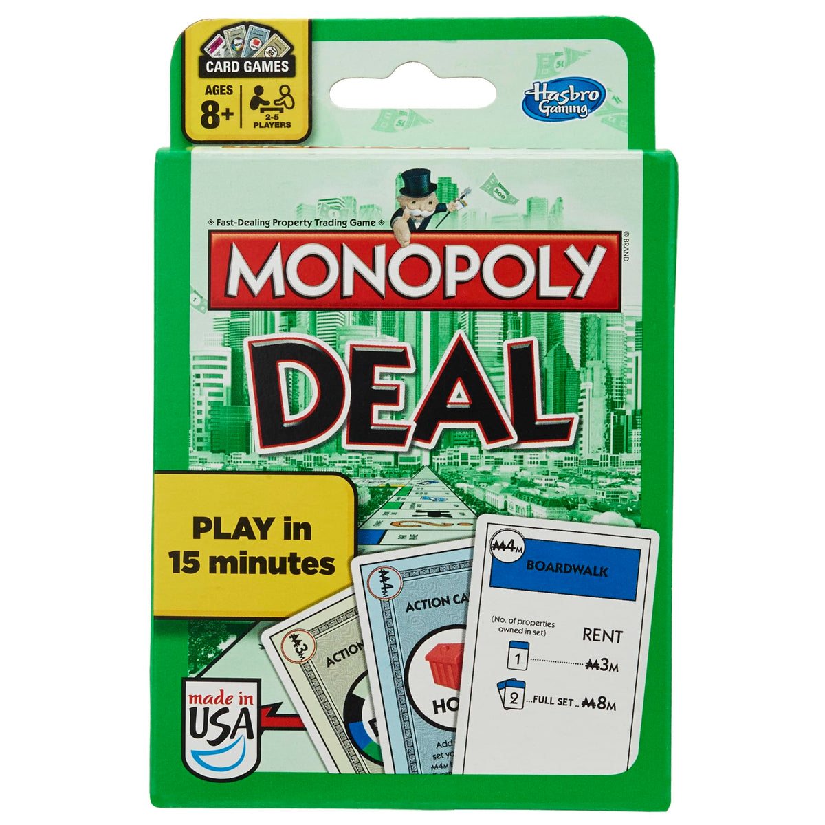 Monopoly Deal Card Game, Quick-Playing Family Game, 2-5 Players, Fun Summer Activities, Vacation Travel Essentials, Ages 8+