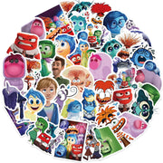 50Pcs Inside Out Stickers for Kids, Cartoon Water Bottle Stickers Waterproof Vinyl Stickers for Kids Movie Stickers Packs Assorted Sticker Bulk for Girls, Boys, Teens (Inside Out)