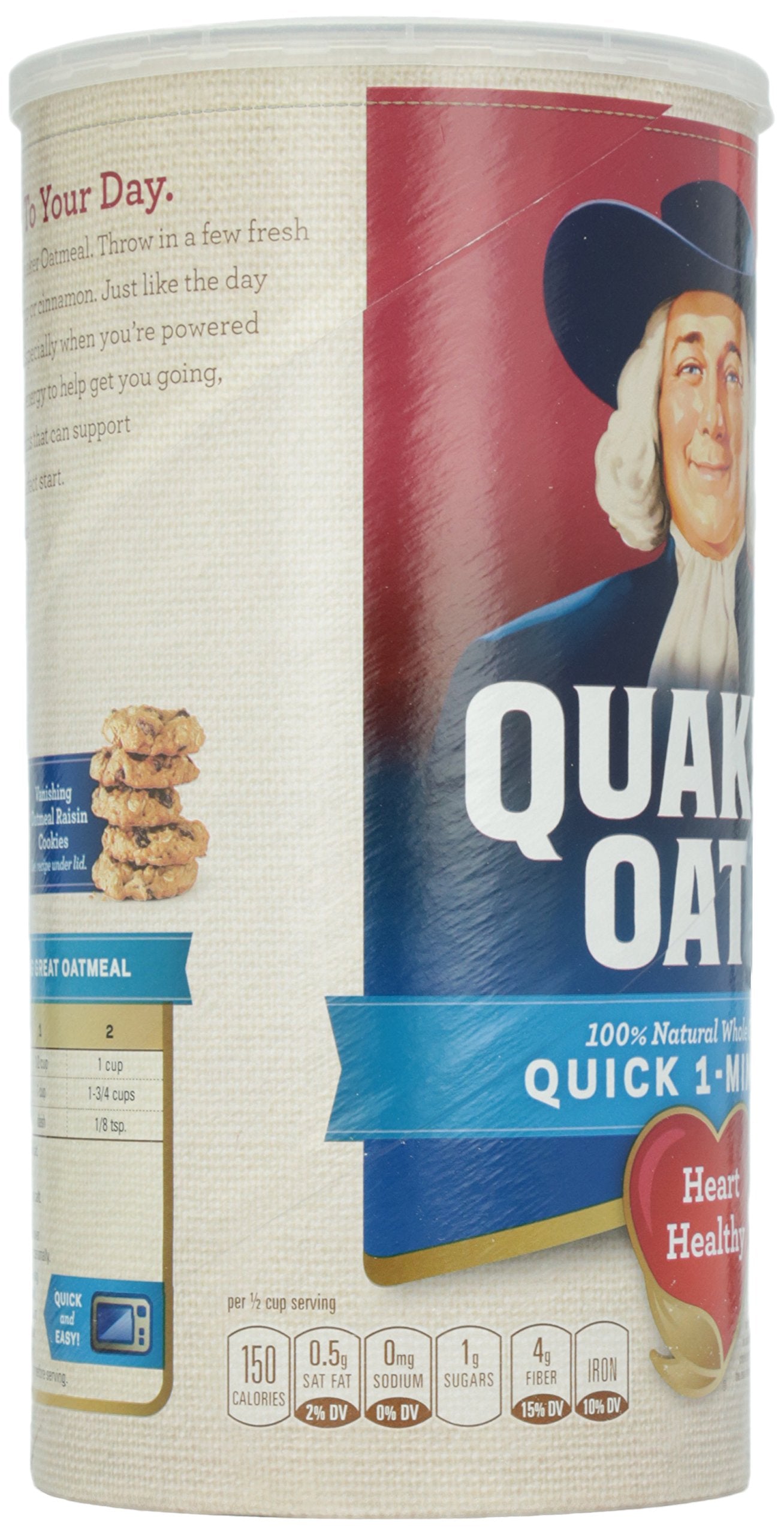 Quaker, Quick 1 Minute Whole Grain Oats, 42 Oz