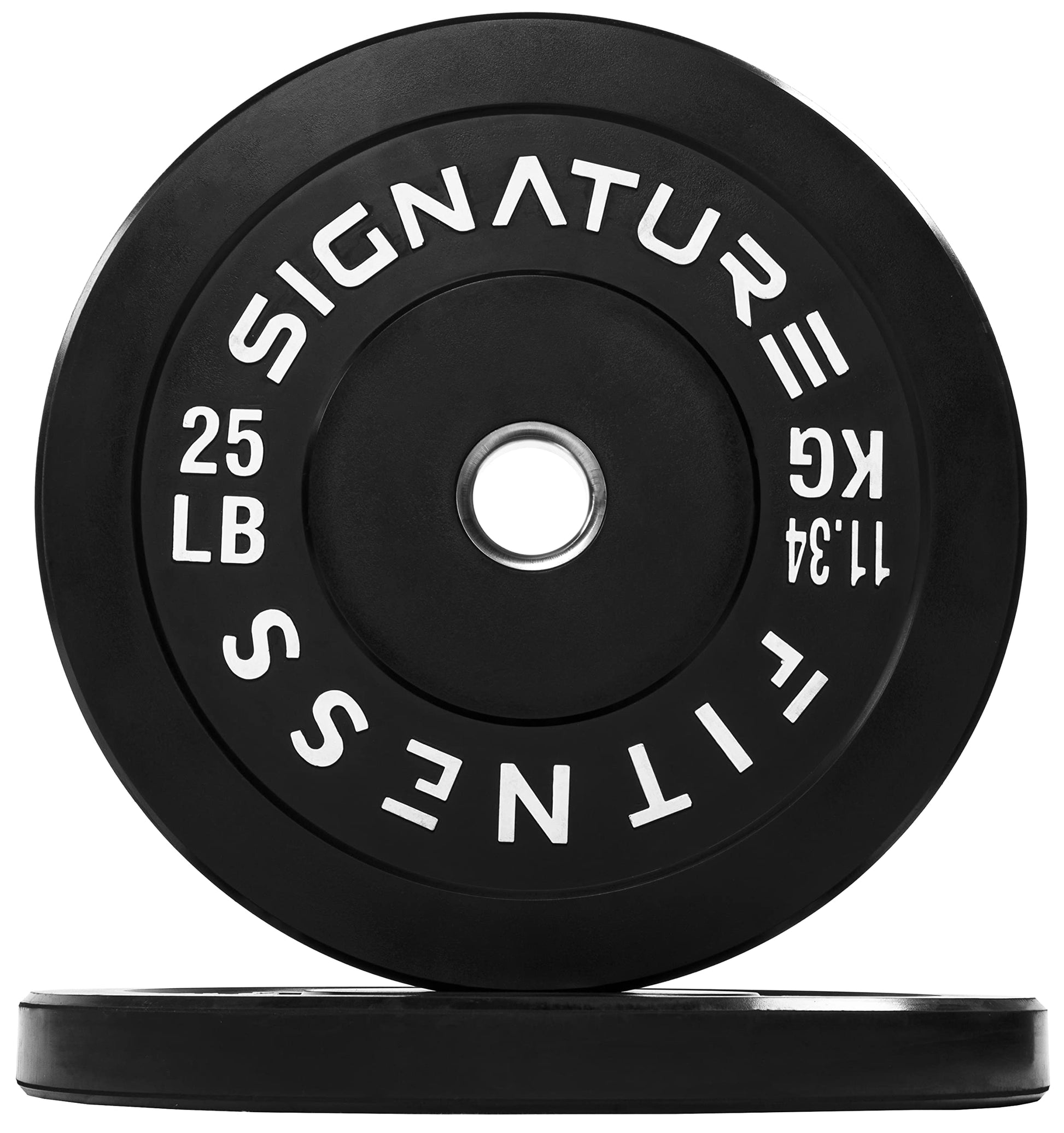 Fitvids 2" Olympic Bumper Plate Weight Plates with Steel Hub, 10LB, Pair, Black, Updated