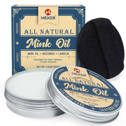 MEKER Mink Oil, Mink Oil for Leather Boots, All-Natural Leather Conditioner with Sponge, Restore Shoes, Jackets, Hats, Baseball Gloves, Saddles and Harnesses, 3.52oz