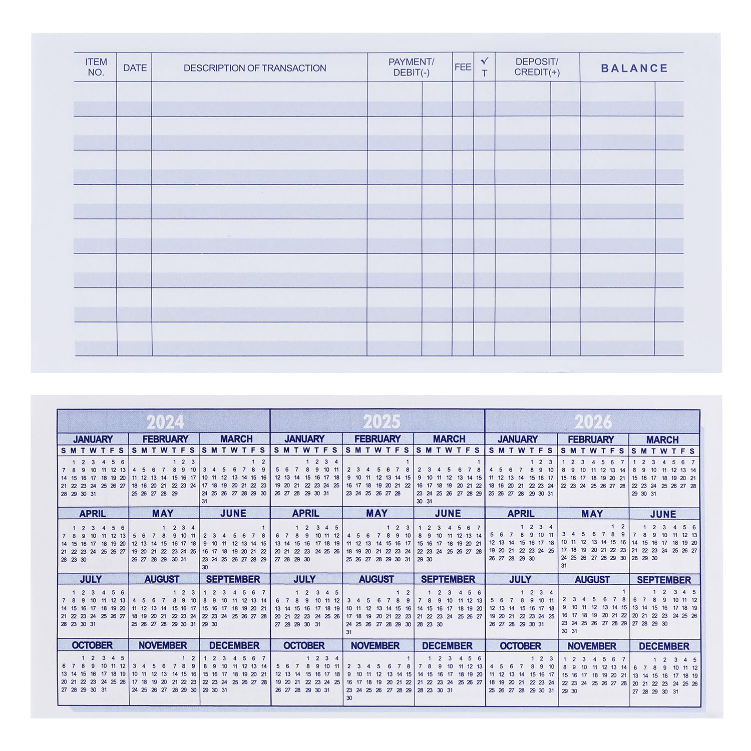 20 Pack Checkbook Register, Check Registers for Personal, Blank Ledger Transaction Registers for Personal or Business Bank, Check Register Book for Checking and Saving Account, Deposit and Credit Card