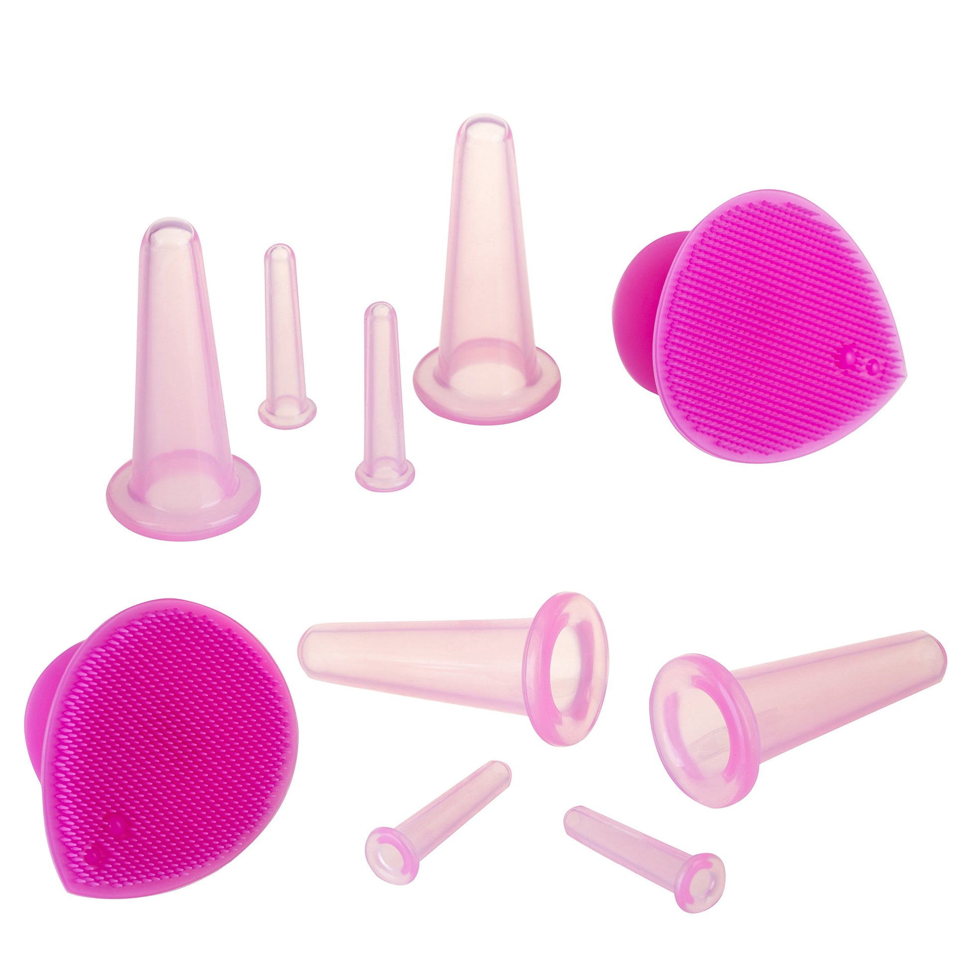 Cupping Therapy Sets - Face Cupping Set - Double Chin Reducer - Facial Cupping System - Silicone Massage Cups - Cupping for Cellulite Kit - Ideal to Shape your Cheeks and Chin - by Sandine (Pink)