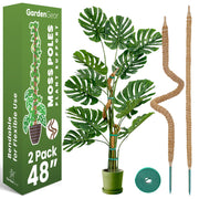 2 Pack 48'' Moss Pole - Monstera Plant Support - Bendable Plant Trellis Moss Pole for Plants Monstera - Moss Poles for Climbing Plants - Plant Sticks Support Plant Stakes for Indoor Plants Potted
