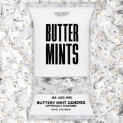 Candy Envy - Mr. and Mrs. Buttermints - 13 oz. Bag - Approximately 100 Individually Wrapped Mints - Wedding Favors