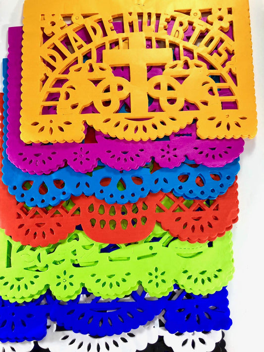 20 Frontales Pack Altar de Ofrendas Supplies Kit Dia de Muertos Day of The Dead Decoration Colorful Medium Size Tissue Paper Mexican Papel Picado Sheets.