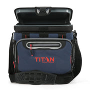 Titan by Arctic Zone Deep Freeze Cooler - 16 Can Zipperless Hardbody Cooler - Deep Freeze Insulation, HardBody Liner, and SmartShelf - Navy Blue