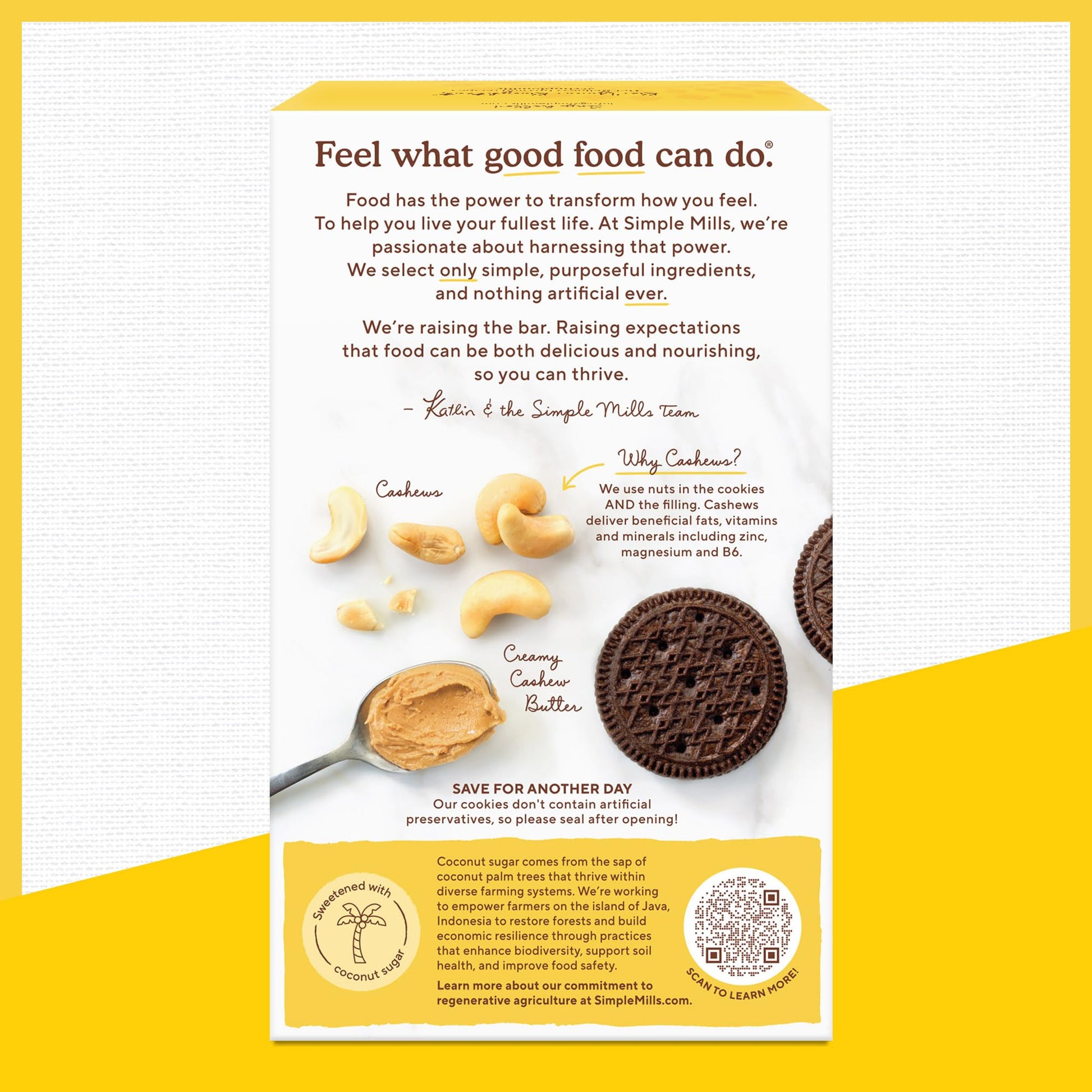 Simple Mills, Cocoa Cashew Crème Sandwich Cookies - Gluten Free, Vegan (Pack of 1)