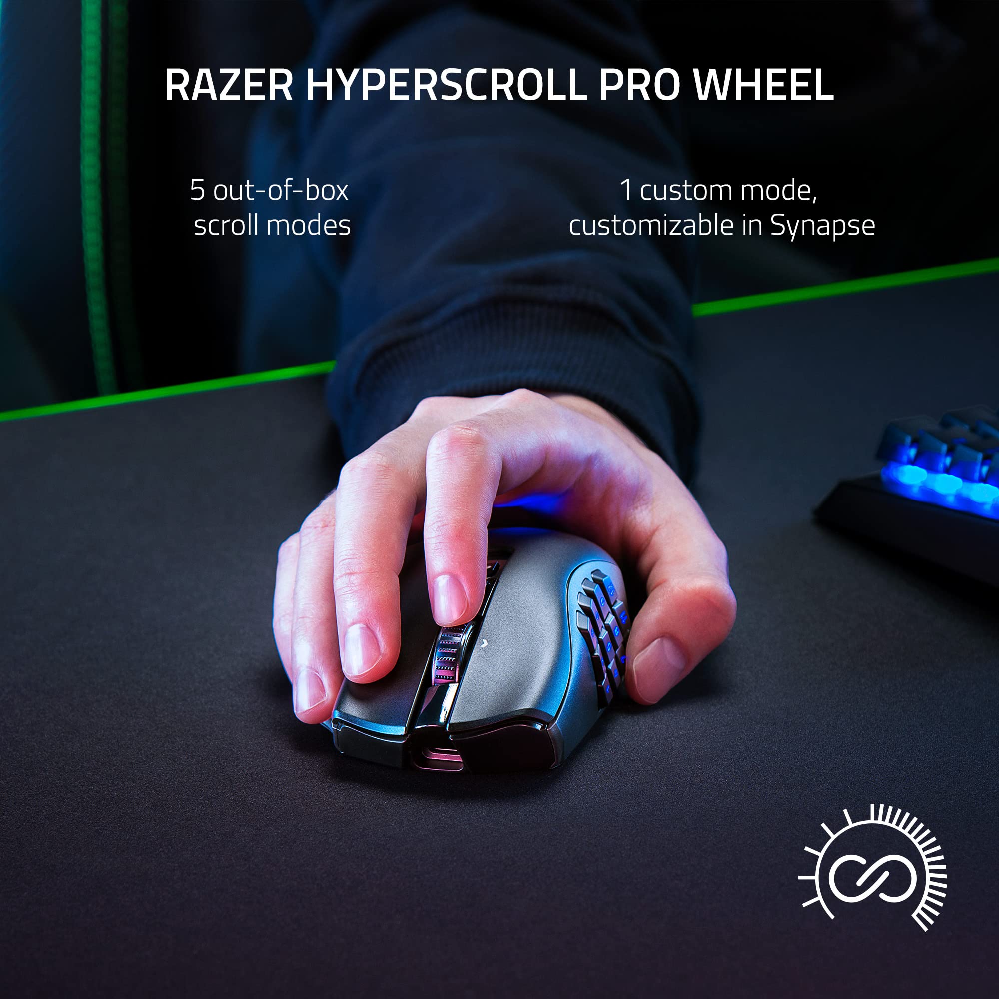 Razer Naga V2 Pro Wireless Gaming Mouse: Interchangeable Side Plate w/ 2, 6, 12 Button Configurations - Focus+ 20K DPI Optical Sensor - Fastest Gaming Mouse Switch - Chroma RGB Lighting