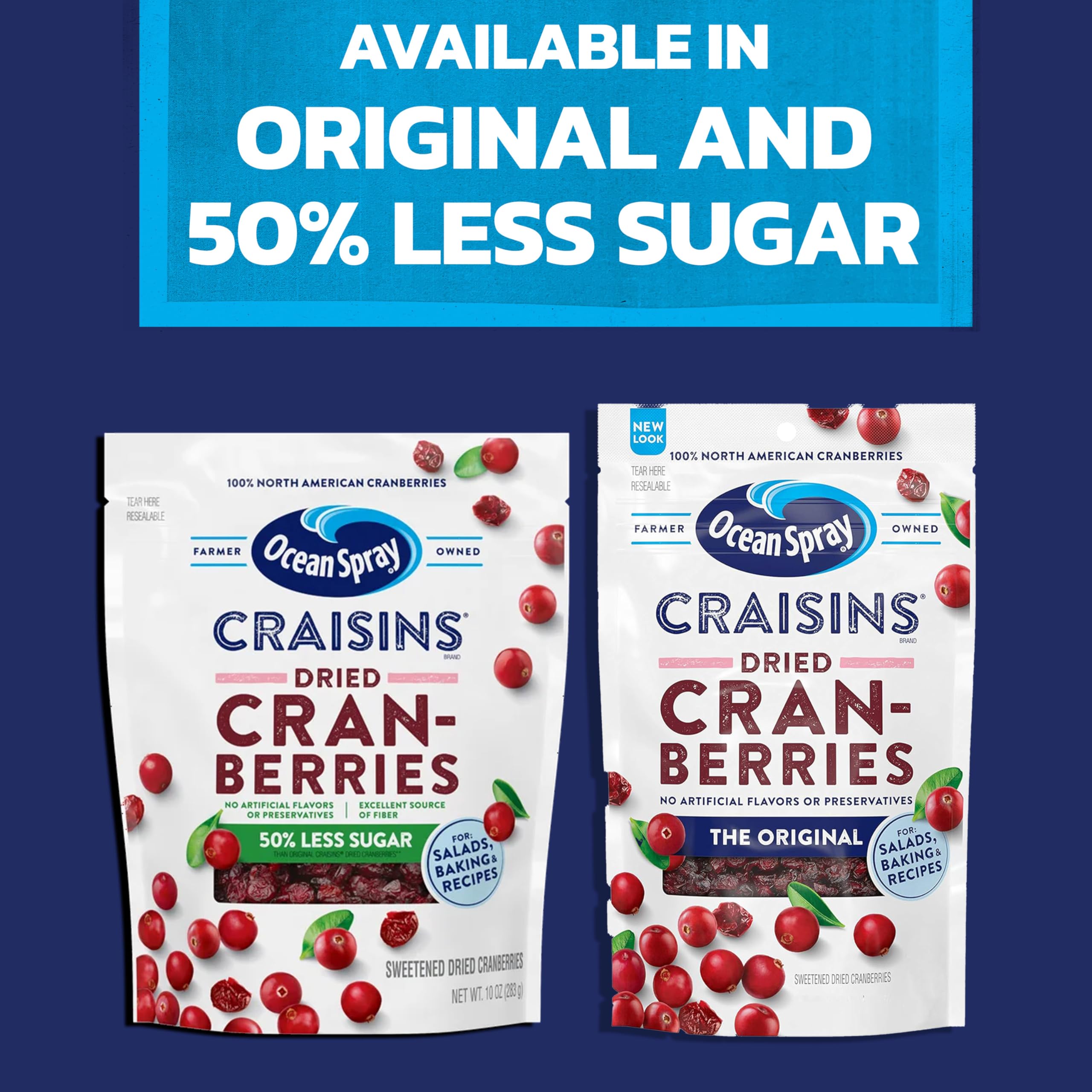 Ocean Spray Craisins Dried Cranberries, Original, 48 Ounce