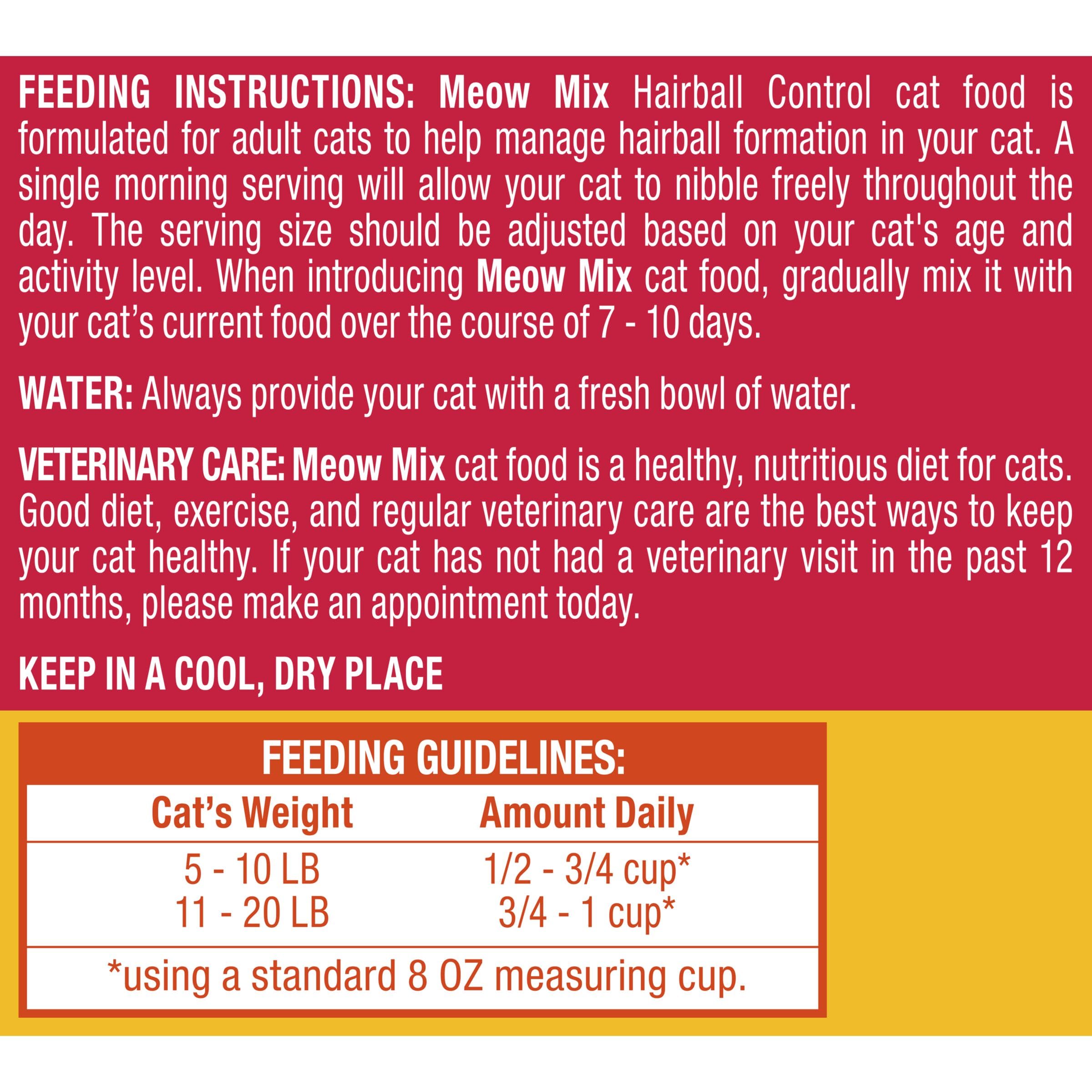 Meow Mix Hairball Control Dry Cat Food, 6.3 Pound Bag