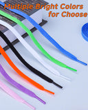 Teskyer 4 Pairs of Flat Shoe Laces, Shoelaces for Sneakers, Athletic Shoelaces, 55 Inch, White