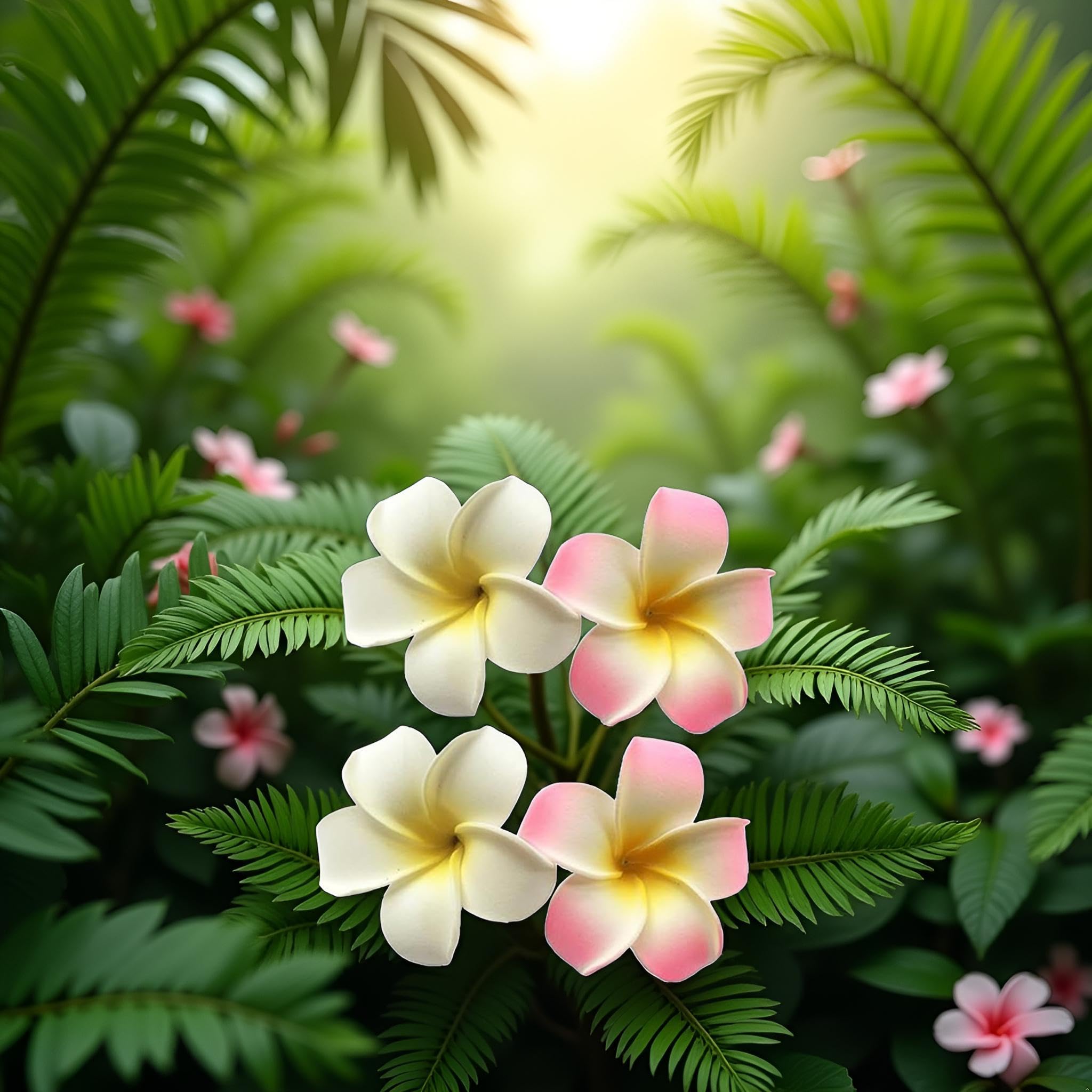 4 Pcs 7cm White and Pink Hawaiian Frangipani Plumeria Foam Head Flower Party Beach Hair Clip Hair Clips