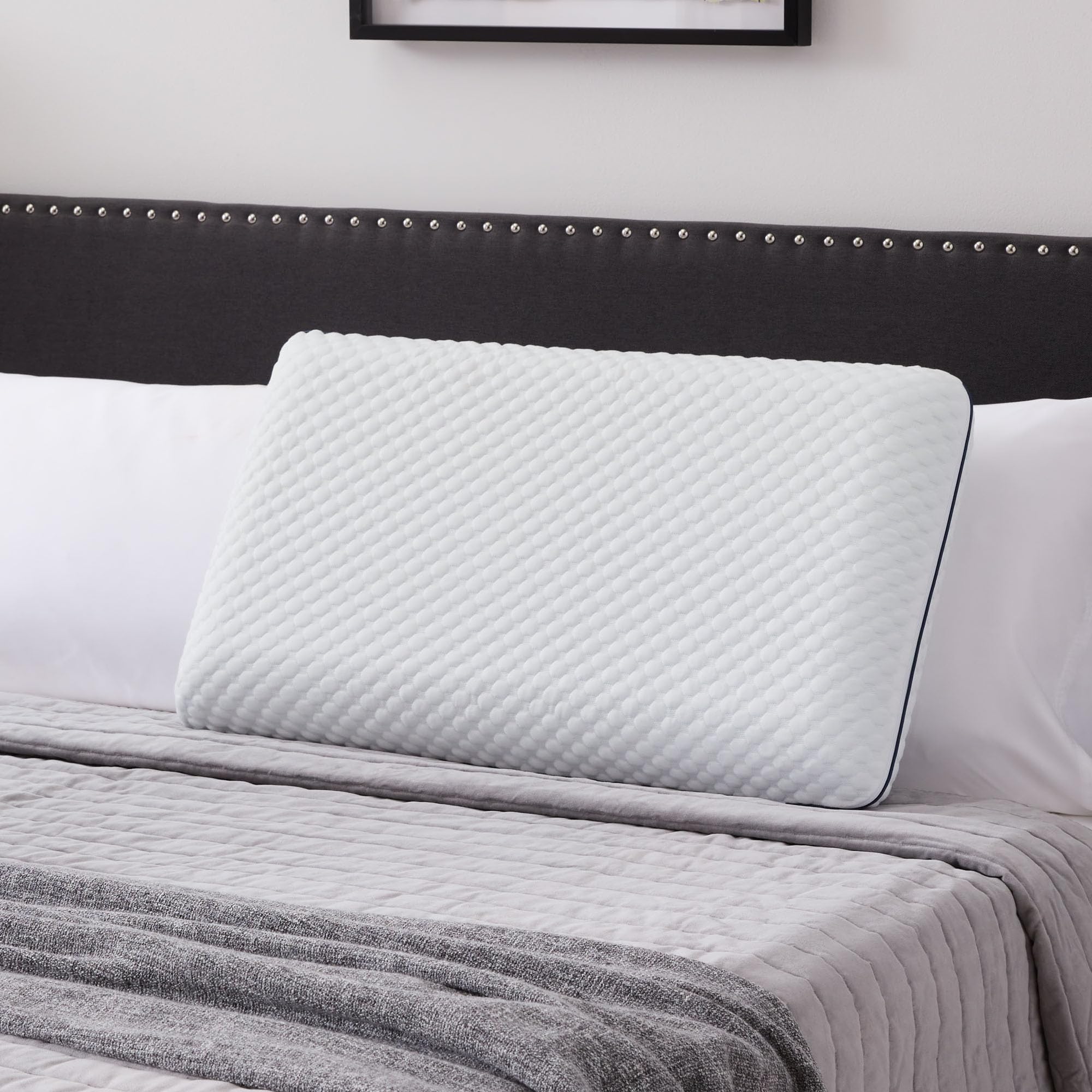 WEEKENDER Standard Gel Memory Foam Pillow Size-1-Pack-Medium Plush Feel-Neck and Shoulder Support-Side, Stomach, and Back Sleepers-Home, Hotel, & Hospital Essentials-CertiPur Certified, White