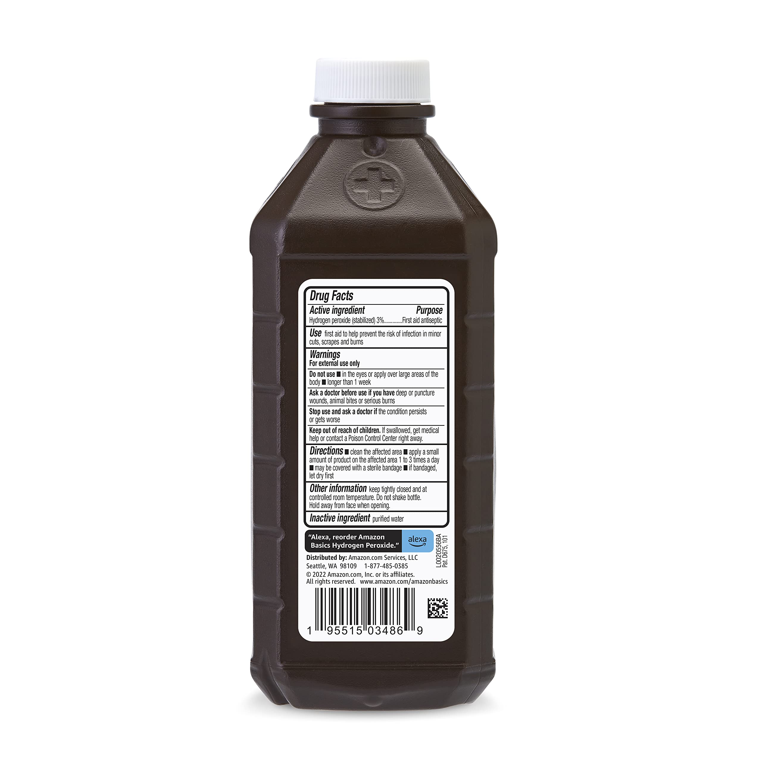 Amazon Basics - Hydrogen Peroxide Topical Solution USP, 16 fl oz (Pack of 12) (Previously Solimo)