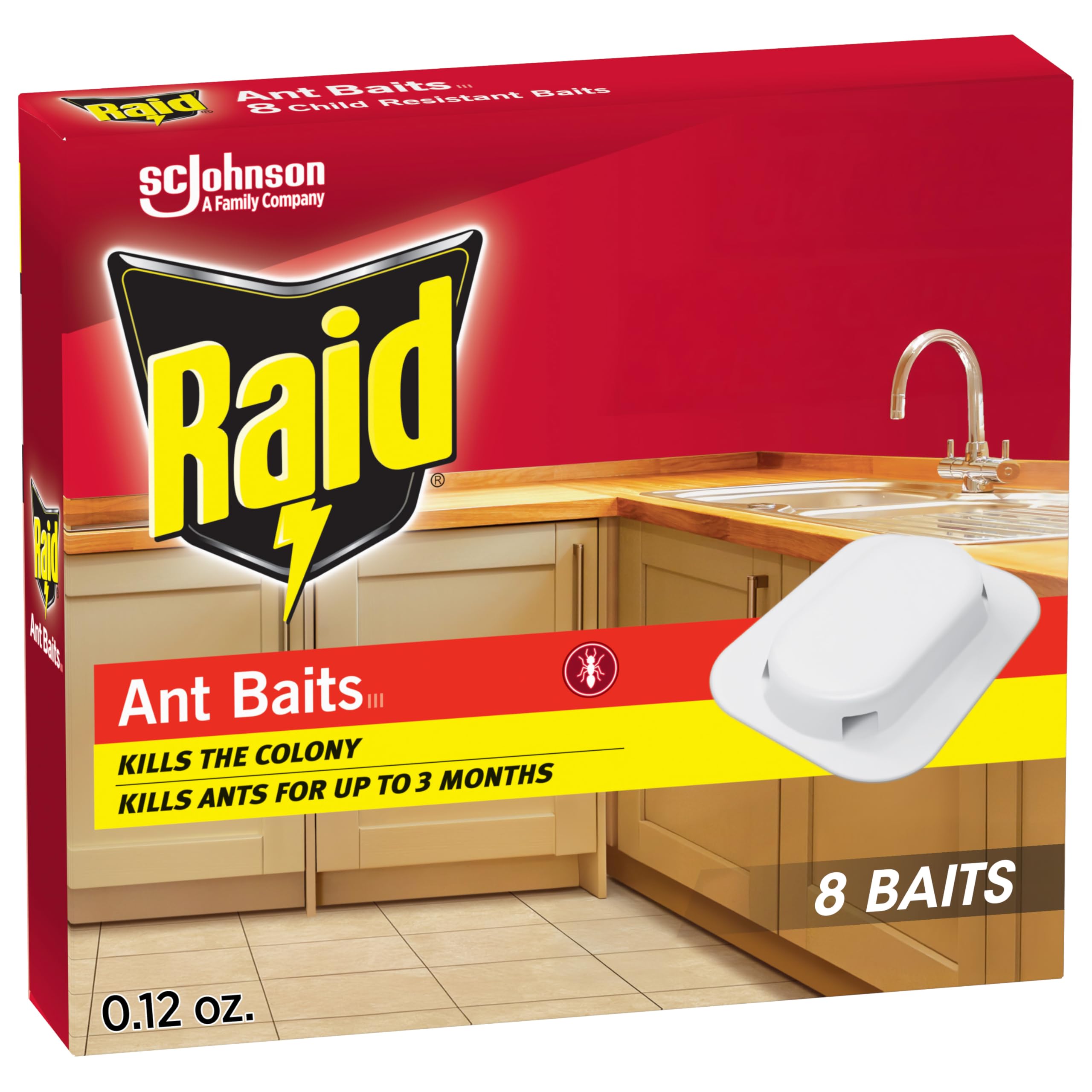 Raid Ant Killer Baits, Child Resistant Bug Killer for Indoor Home Use, 0.24 Oz, 8 Count