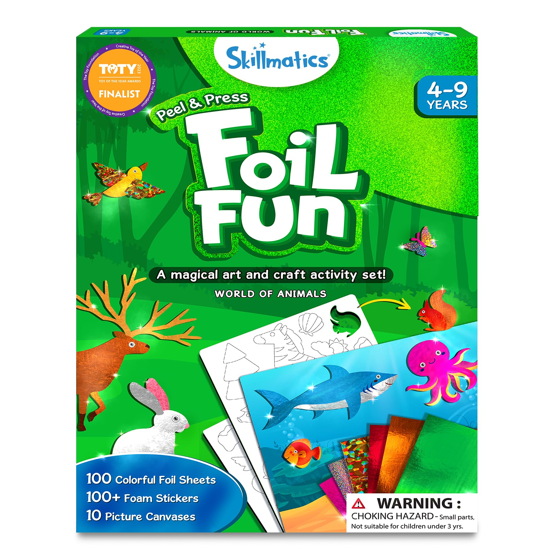 Skillmatics Art & Craft Activity - Foil Fun Dinosaurs, No Mess Art for Kids, Craft Kits & Supplies, DIY Creative Activity, Christmas Gifts for Boys & Girls Ages 4, 5, 6, 7, 8, 9, Travel Toys