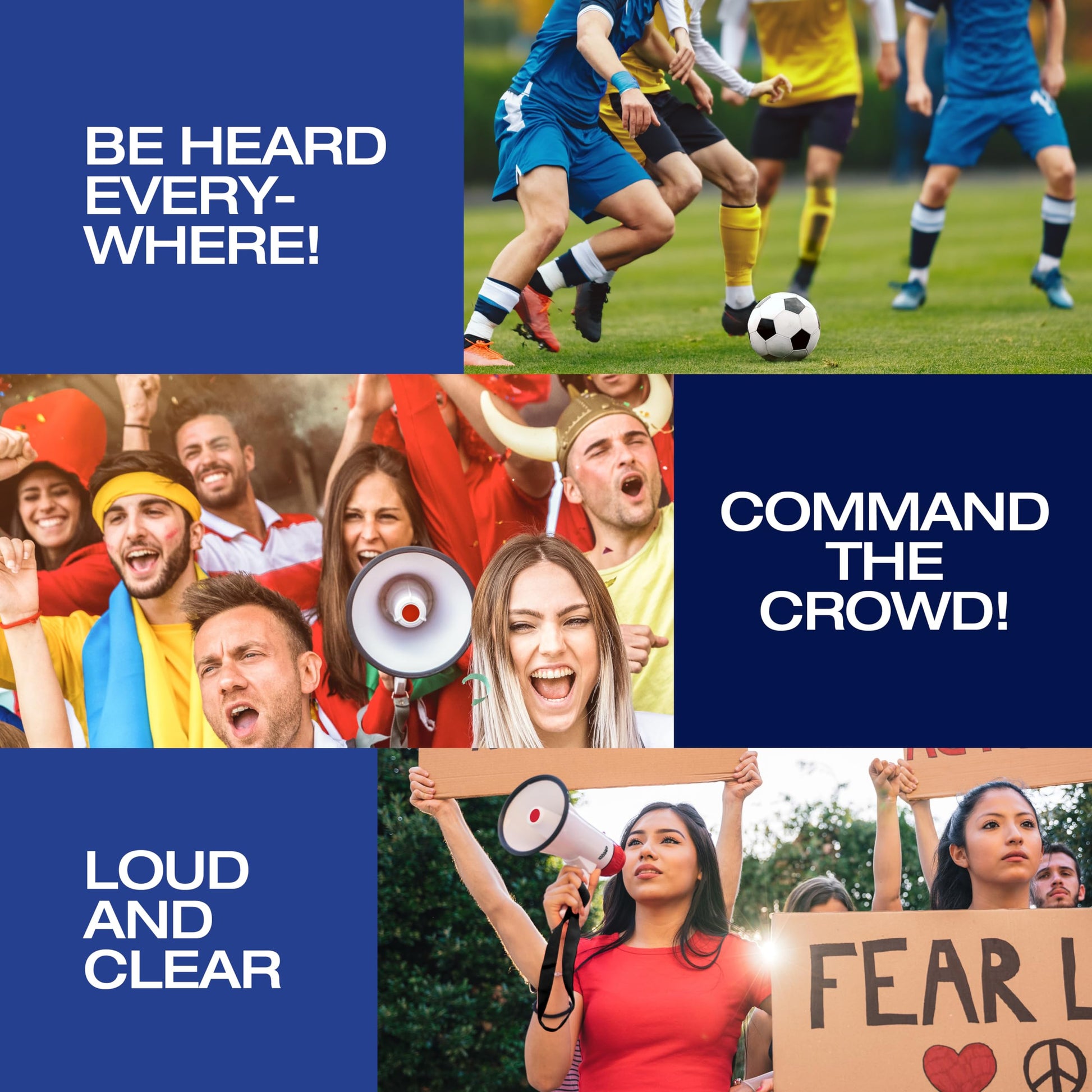 Portable Megaphone Bullhorn Loud Speaker with Siren Music & Volume Control, 30 Watt Lightweight Mini Bull Horn, 800 Yard Voice Range Mega Phone, Cheering Gifts for Adults, Kids Ages 14 15 16+ Year Old