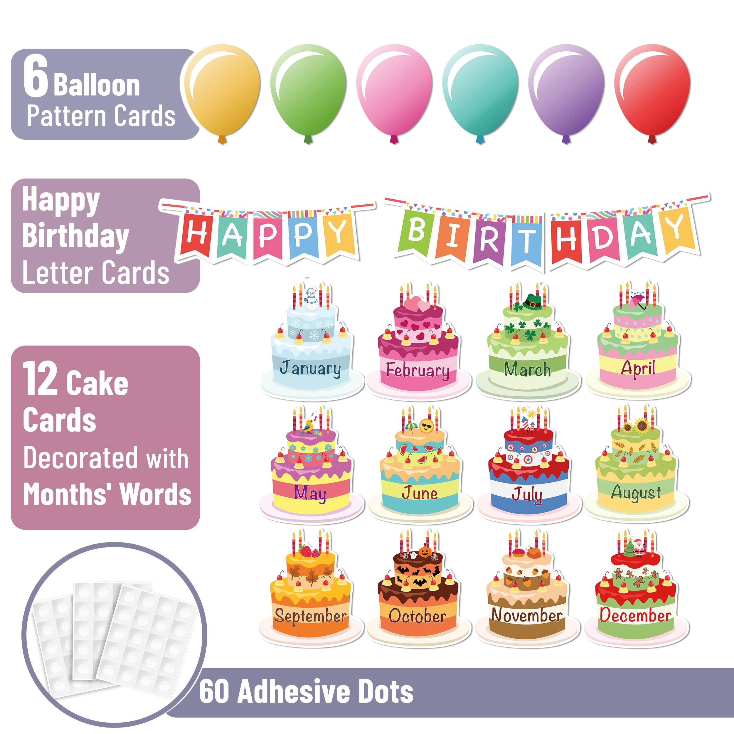 Mr. Pen- Happy Birthday Bulletin Board Set, 20 Pcs, Decorations for Classroom and Birthday Board