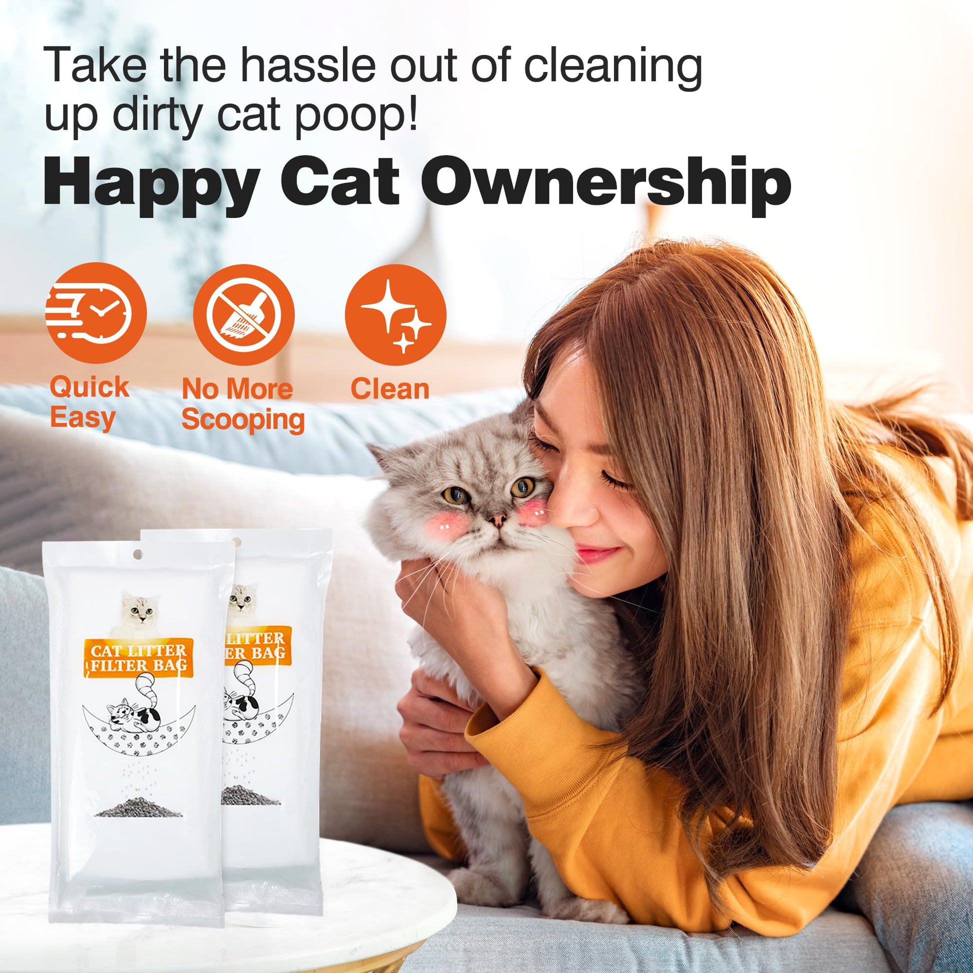 ADDPETS Sifting Litter Box Liners 14 Count,Drawstring Jumbo Cat Litter Bags Fits All Litter Box,Cat Products