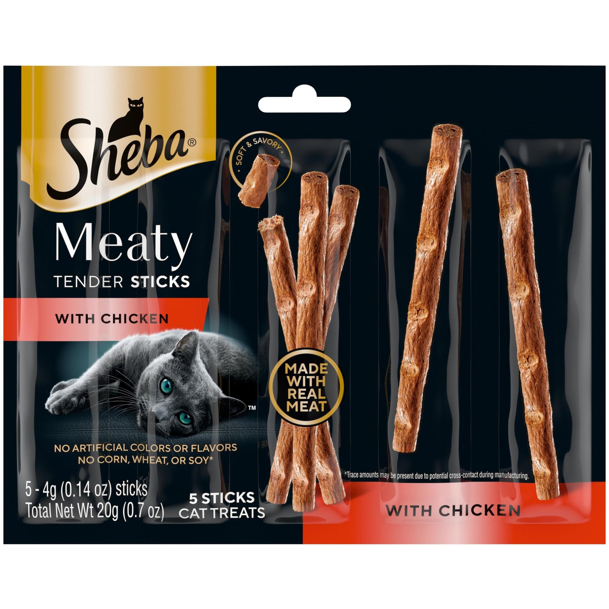 Sheba Meaty Tender Sticks Soft Cat Treats Salmon Flavor, 0.14 oz., 5 Count (Pack of 10)