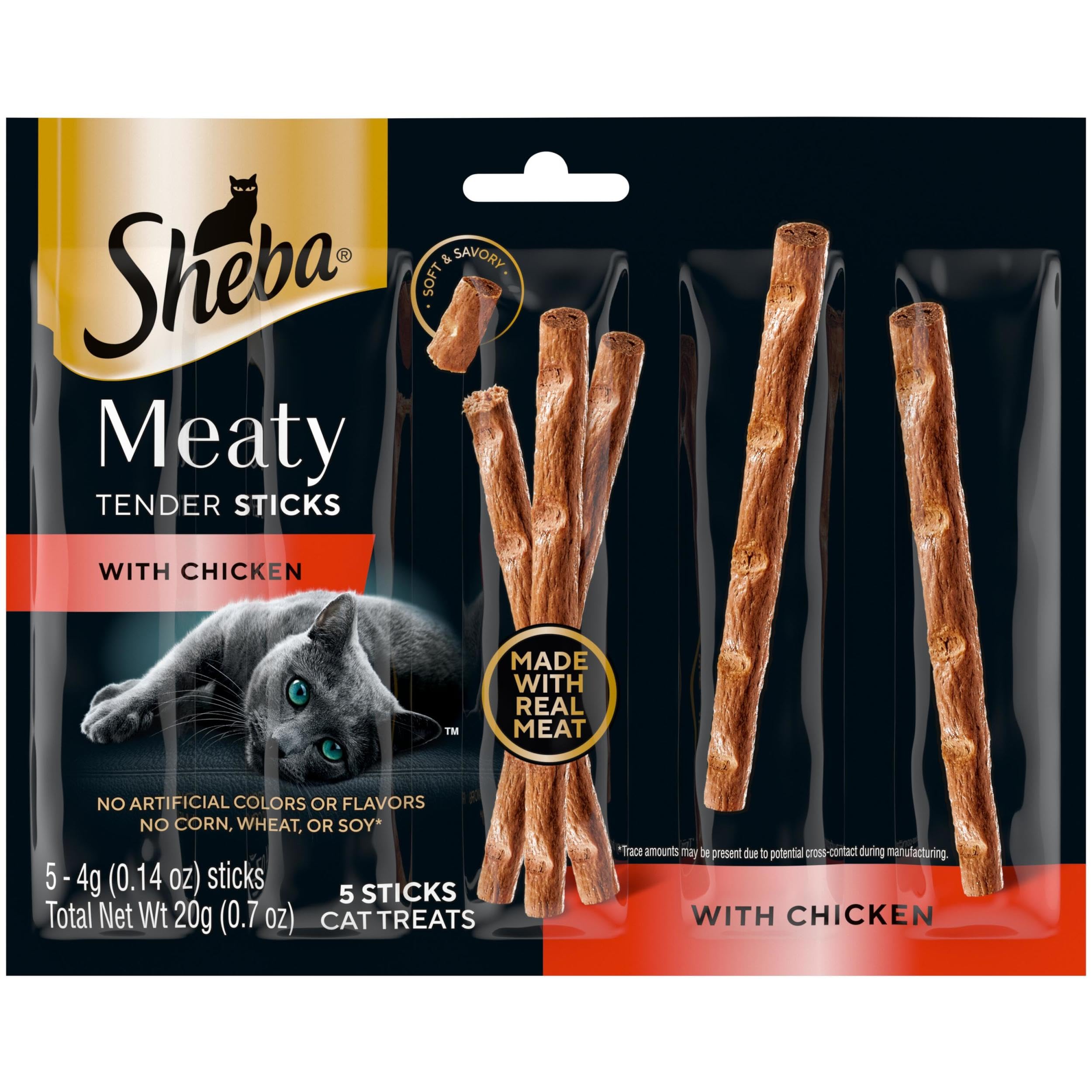 Sheba Meaty Tender Sticks Soft Cat Treats Salmon Flavor, 0.14 oz., 5 Count (Pack of 10)