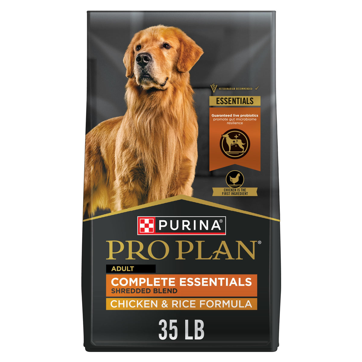 Purina Pro Plan Complete Essentials Schredder-Mischung Huhn & Reis Trockenfutter für Hunde mit Probiotika – 15,8 kg Sack