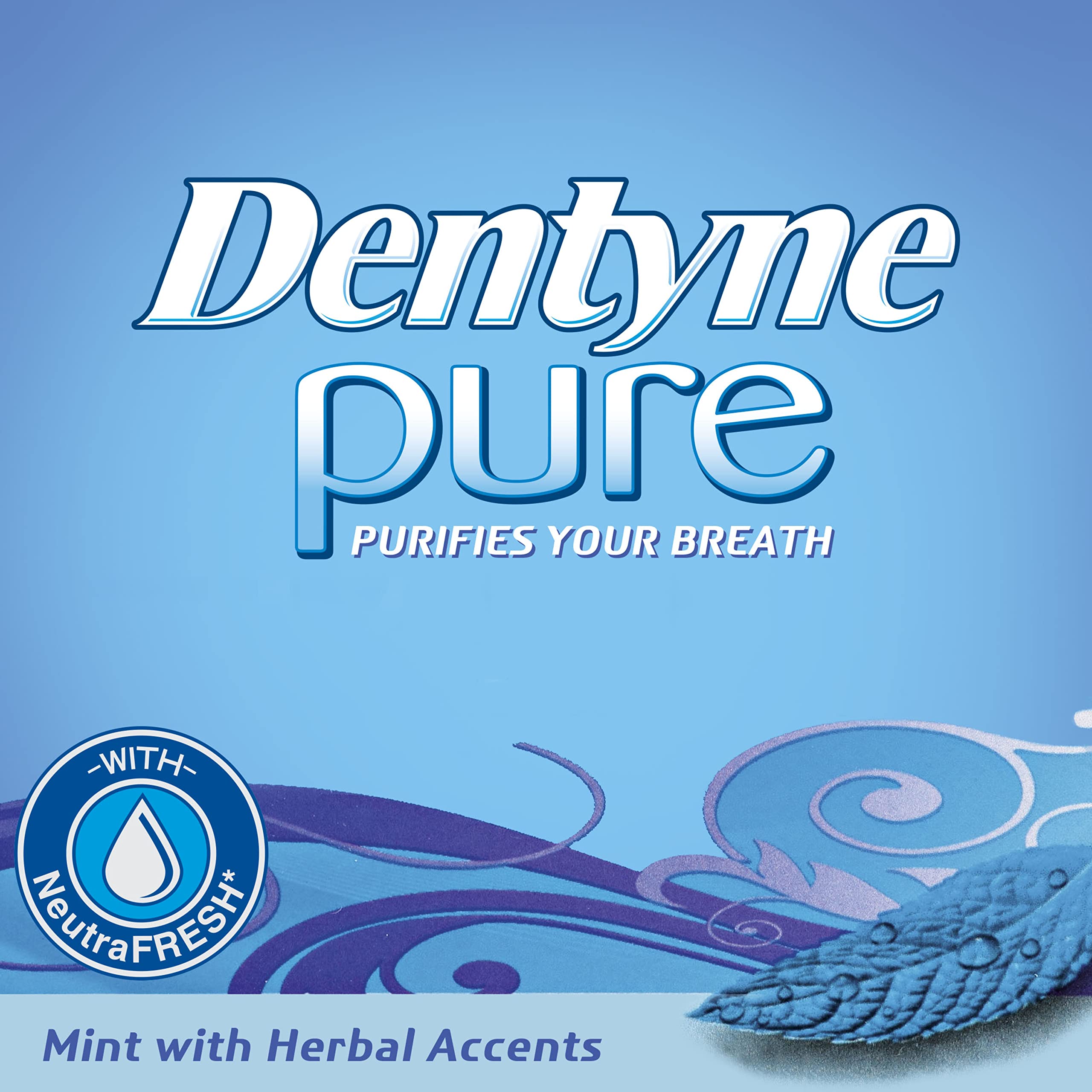 Dentyne Pure Mint with Herbal Accents Sugar Free Gum, 10 Packs of 9 Pieces (90 Total Pieces)