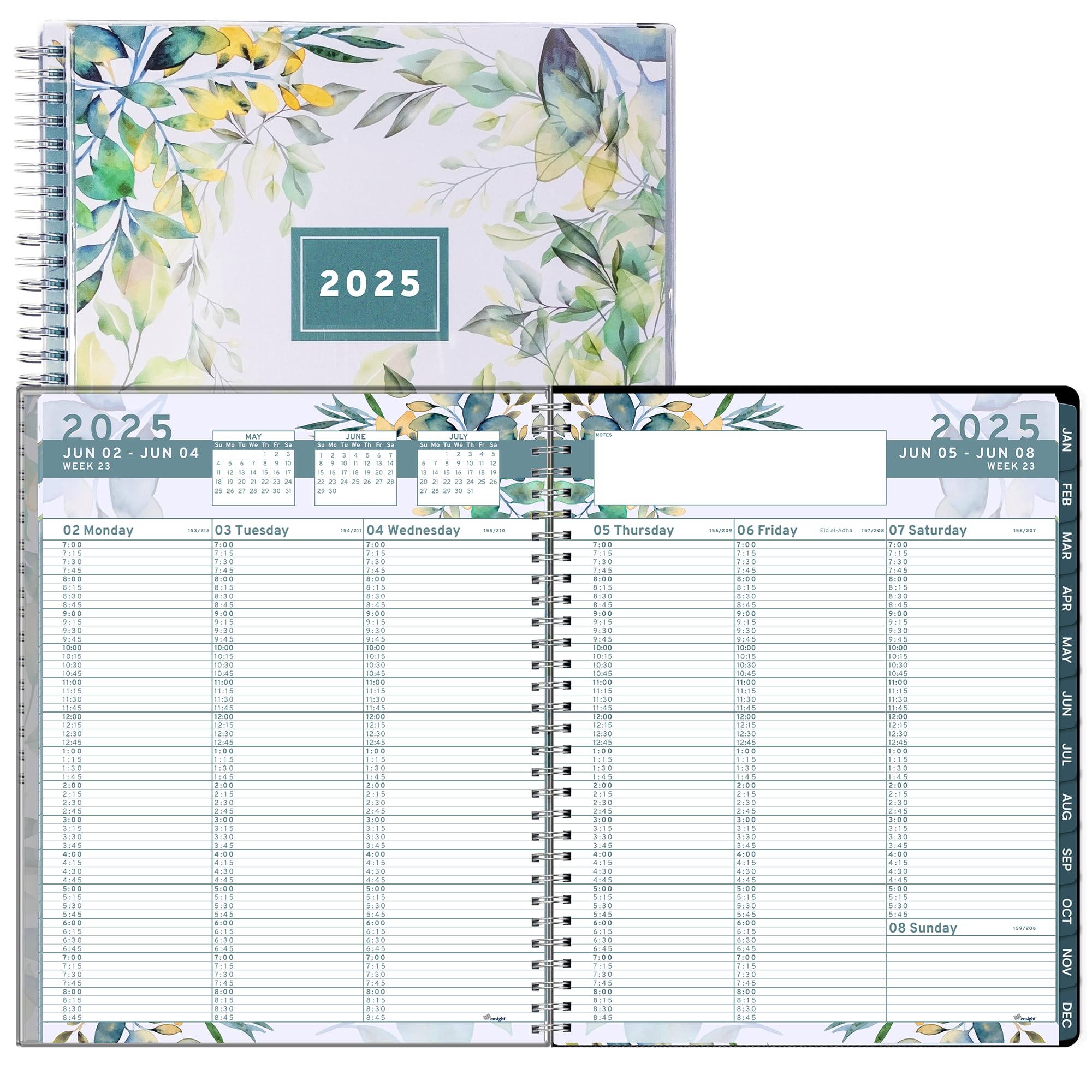 2025 Appointment Book & Planner- Ensight 8.5 x 11 inches, Large Tabbed Daily Hourly Weekly Planner, Calendar & Schedule Book 15-Minute time Slots, Business & Personal Planner Jan 2025- Dec 2025- Floral