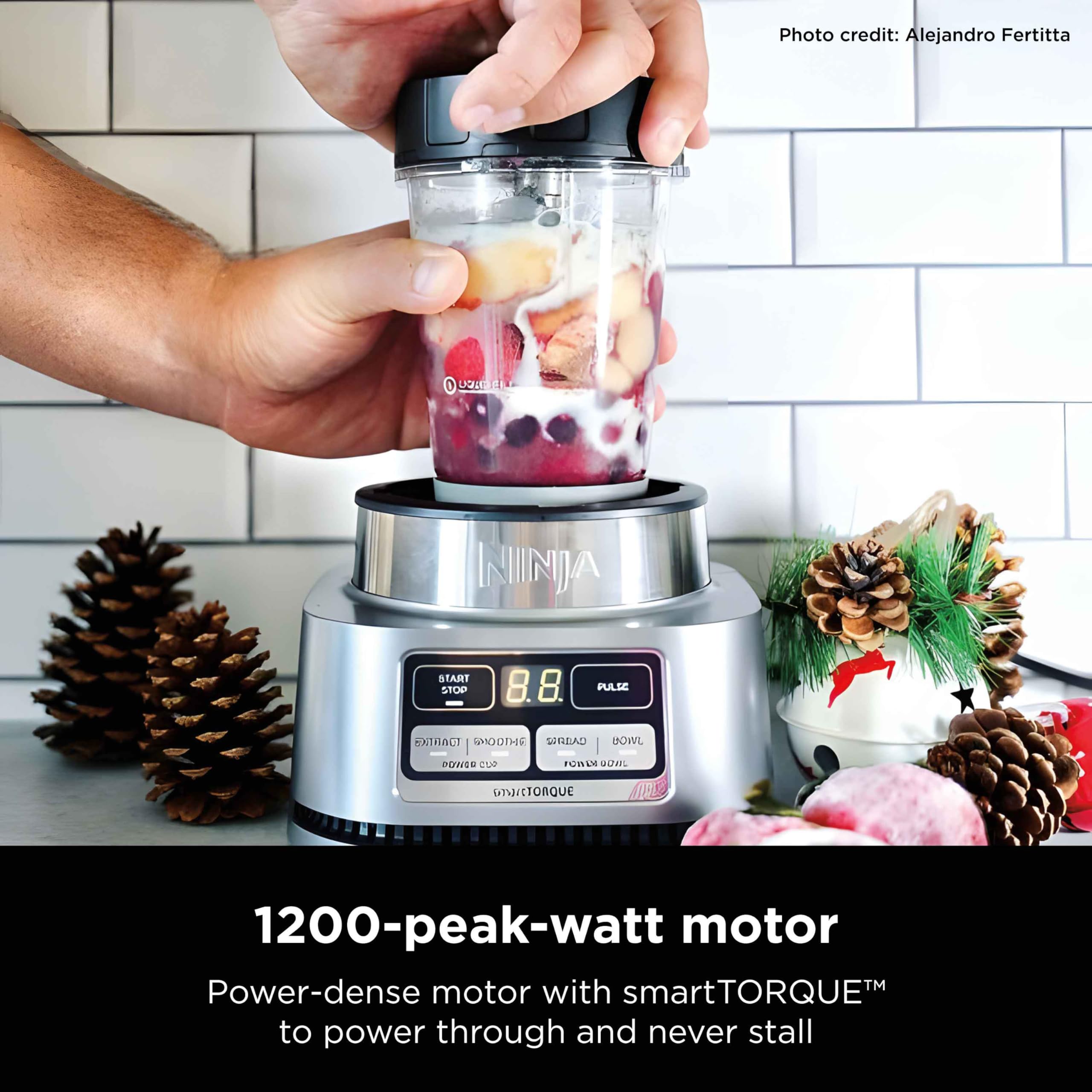 Ninja Blenders for Kitchen | Smoothie Blender, Mixer, Grinder - Premium Blending Performance for Sauces, Frozen Drinks, and More | 1200 Peak Watt Motor | SS101 Foodi Personal Smoothie Maker