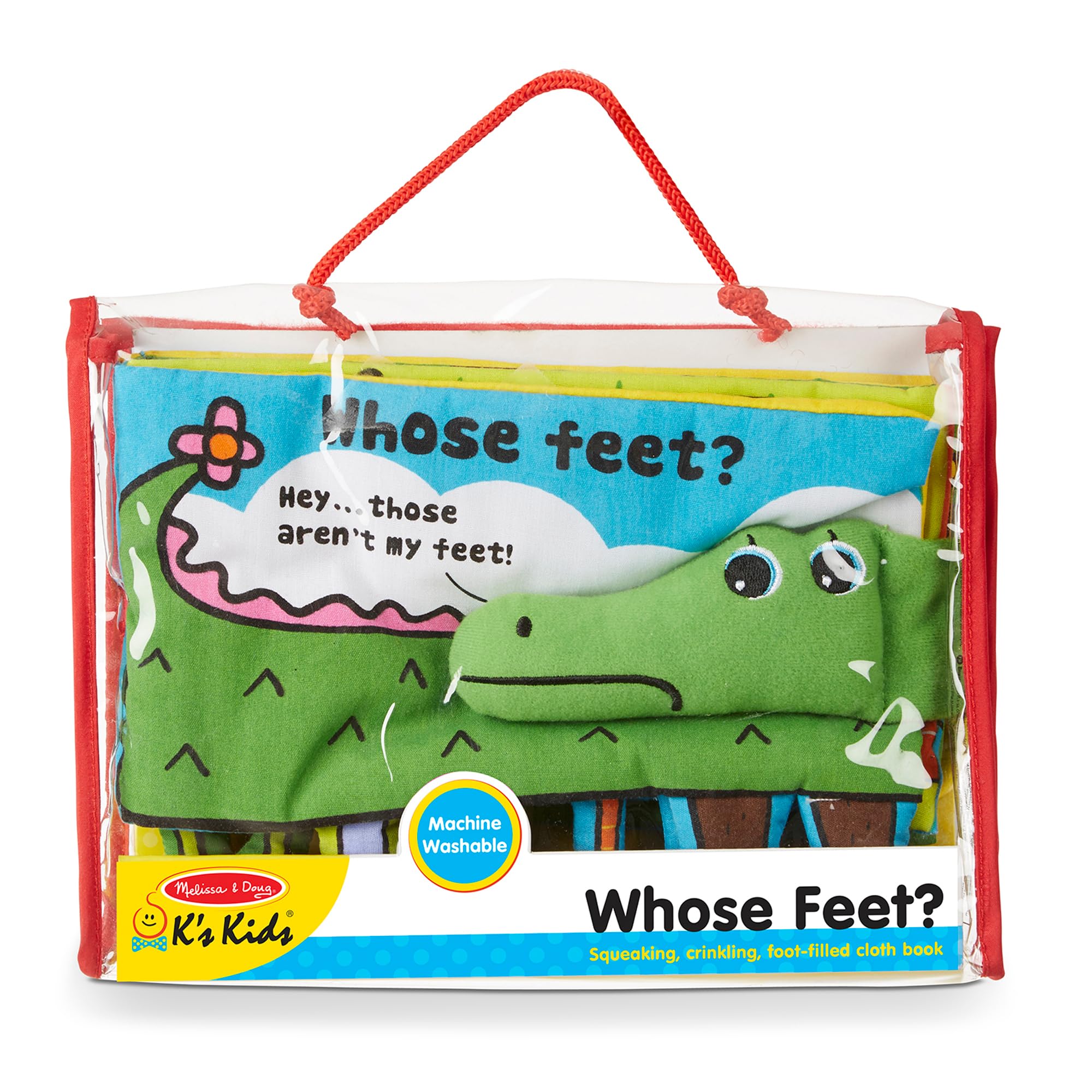 Melissa & Doug Soft Activity Baby Book - Whose Feet? Sensory Toys for Toddlers, Travel Toys for Toddlers Boys and Girls