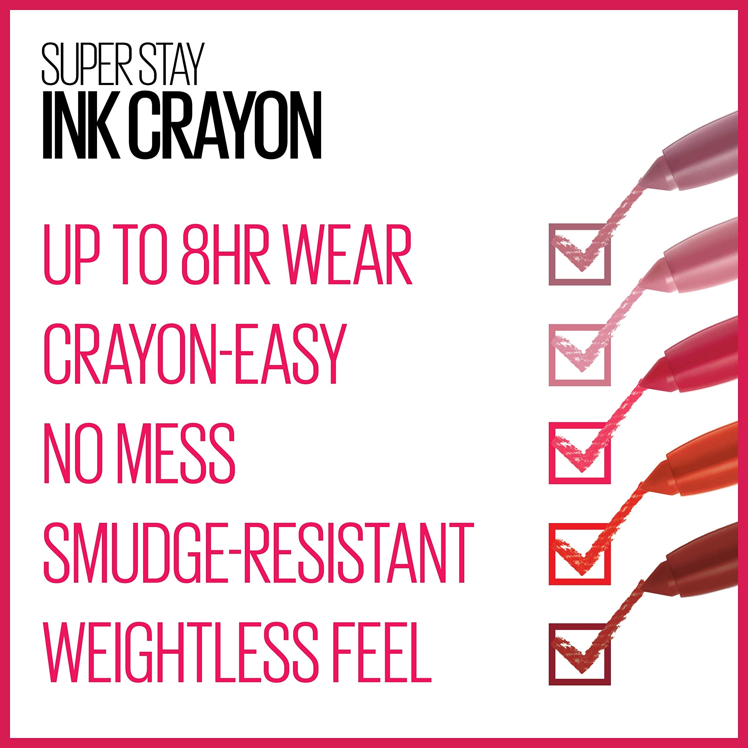 Maybelline Super Stay Ink Crayon Lipstick Makeup, Precision Tip Matte Lip Crayon with Built-in Sharpener, Longwear Up To 8Hrs, Trust Your Gut, Mauve Nude Pink, 1 Count