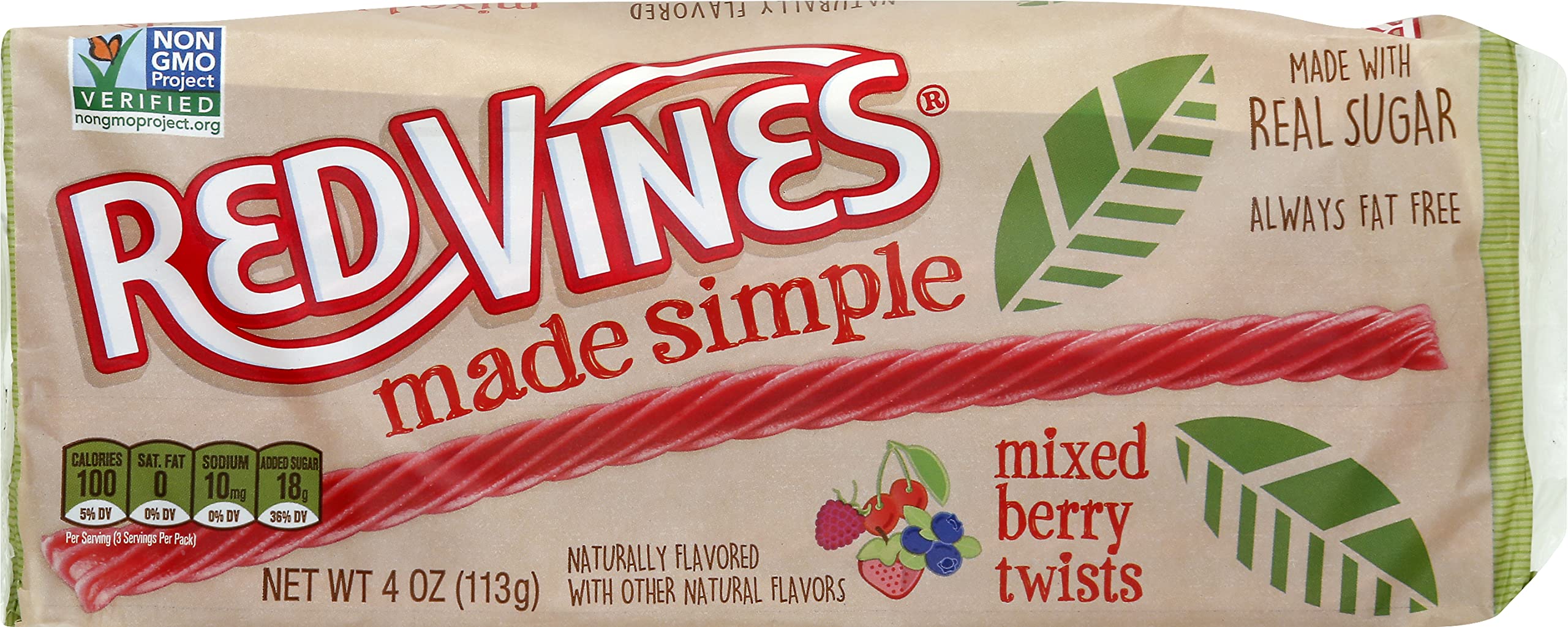 Red Vines, Licorice Twists Mixed Berry, 4 Ounce
