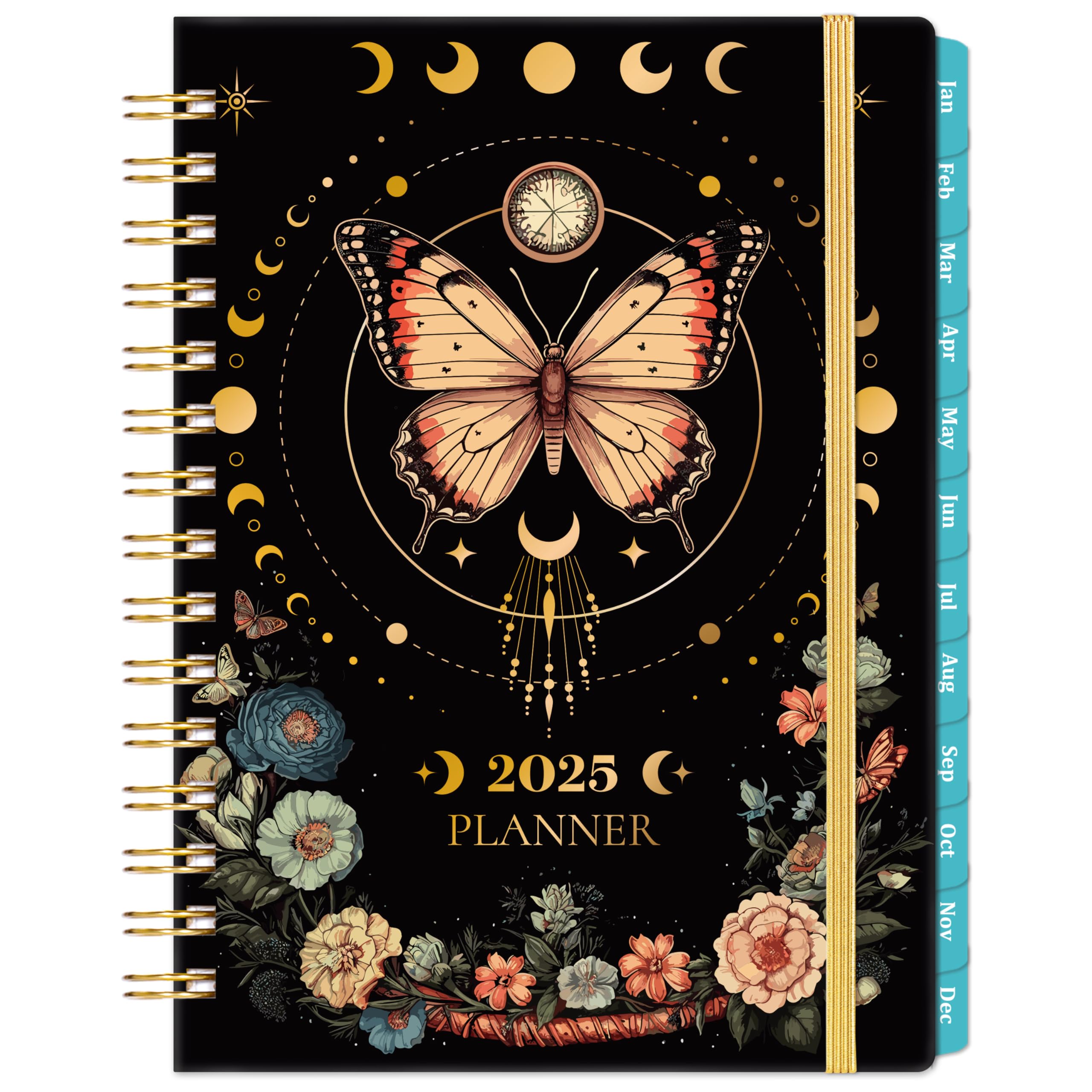 2025 Planner - Planner 2025, Jan.2025 - Dec.2025, 6.4" x 8.5", 2025 Planner Weekly and Monthly with Tabs, Back Pocket + Thick Paper - Butterfly