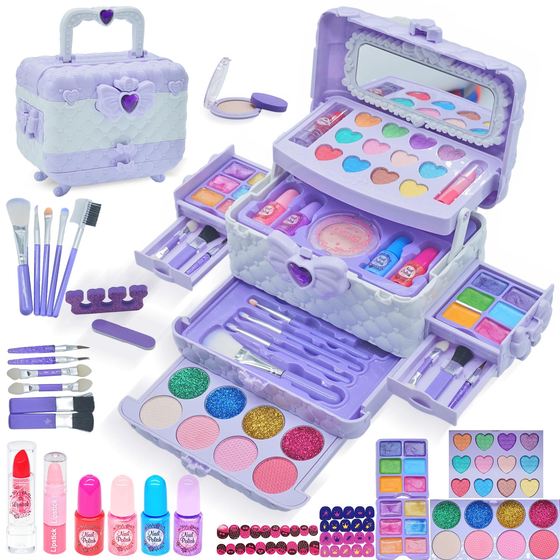 Kids Makeup Kit for Girl - Kids Makeup Kit Toys for Girls,Play Real Makeup Girls Toys,Washable Make Up for Little Girls,Non Toxic Toddlers Cosmetic for Children Age 3-12 Years Old,Teen