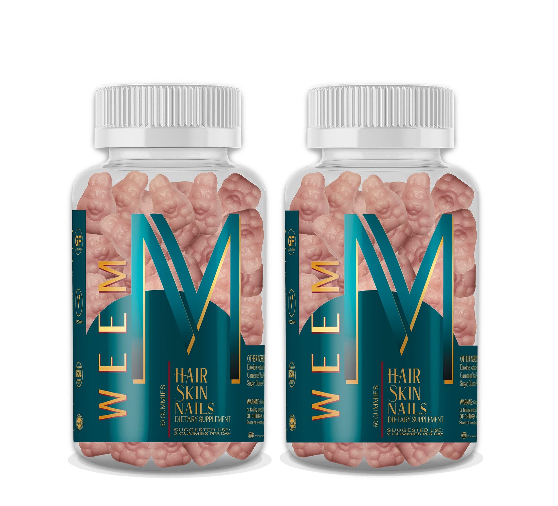 WEEM Hair Skin and Nails Gummies - Supports Healthy Hair - Vegan biotin Vitamins for Women & Men Supports Faster Hair Growth, Stronger Nails, Healthy Skin, Extra Strength (1)