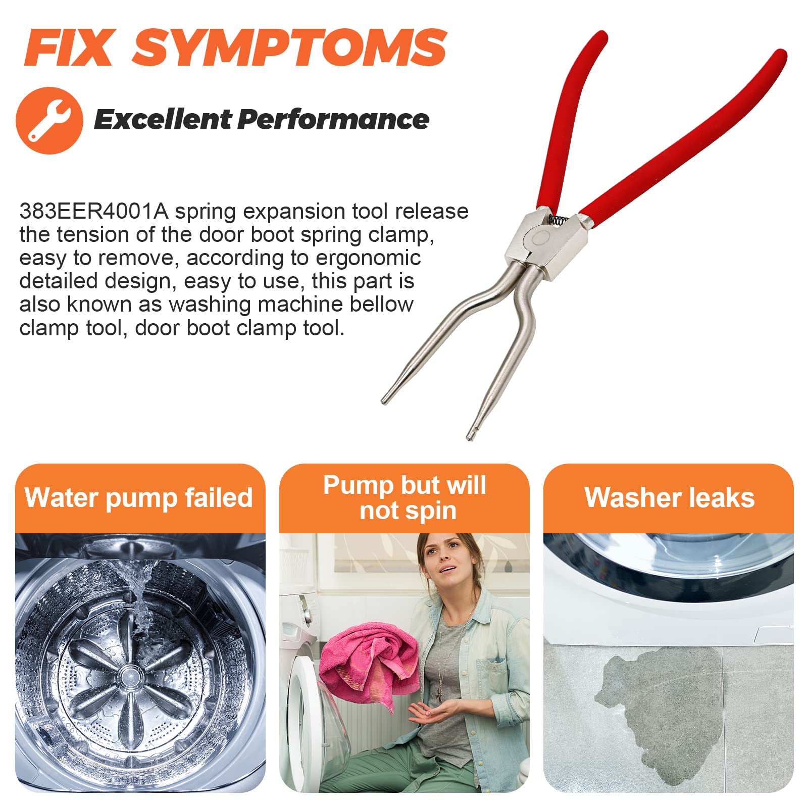 383EER4001A Washer Inner/Outer Tub Spring Expansion Tool by Beaquicy - Replacement for L-G Samsung Washing Machine - Solid Metal Washer Spring Expansion Tool can spread to a maximum of 4.3 inches