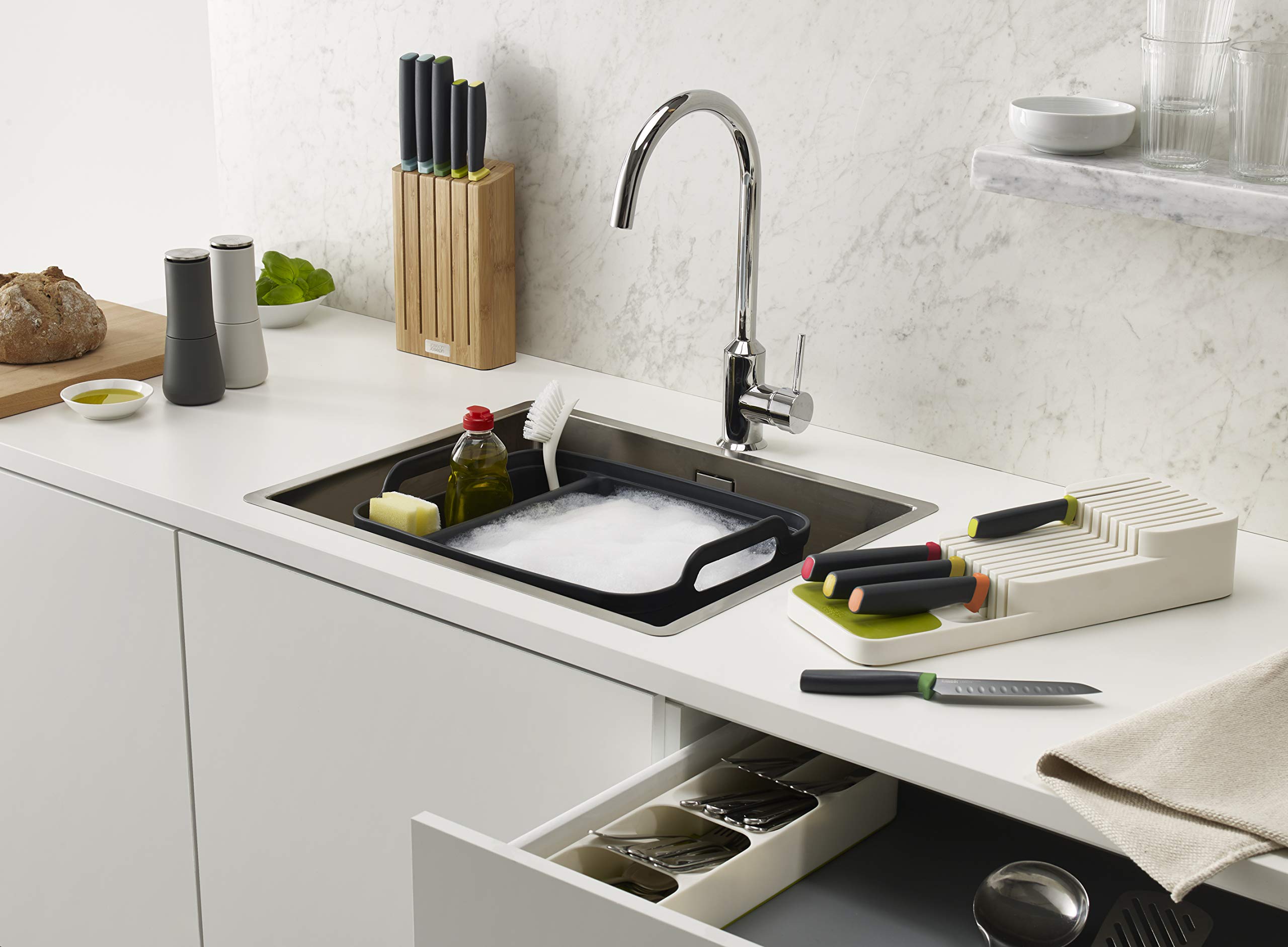 Joseph Joseph Wash and Drain Dish Tub, Grey