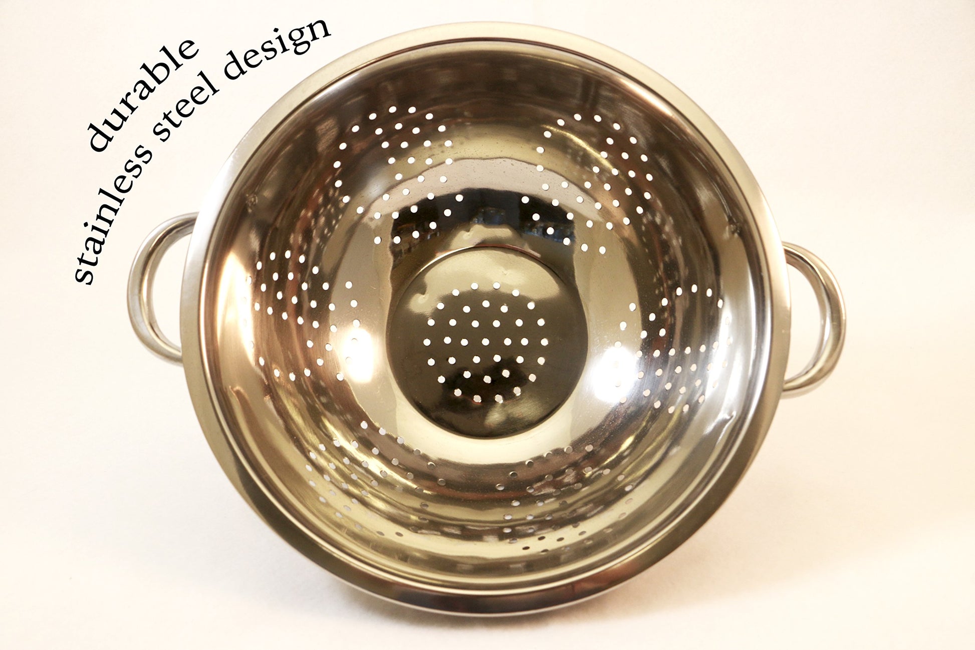EXCELSTEEL Heavy Duty Stainless Steel Colander 5 Qt | Easy Grip Handles | Self-Draining Base | Mirror Polished | Dishwasher Safe | Pack of 1