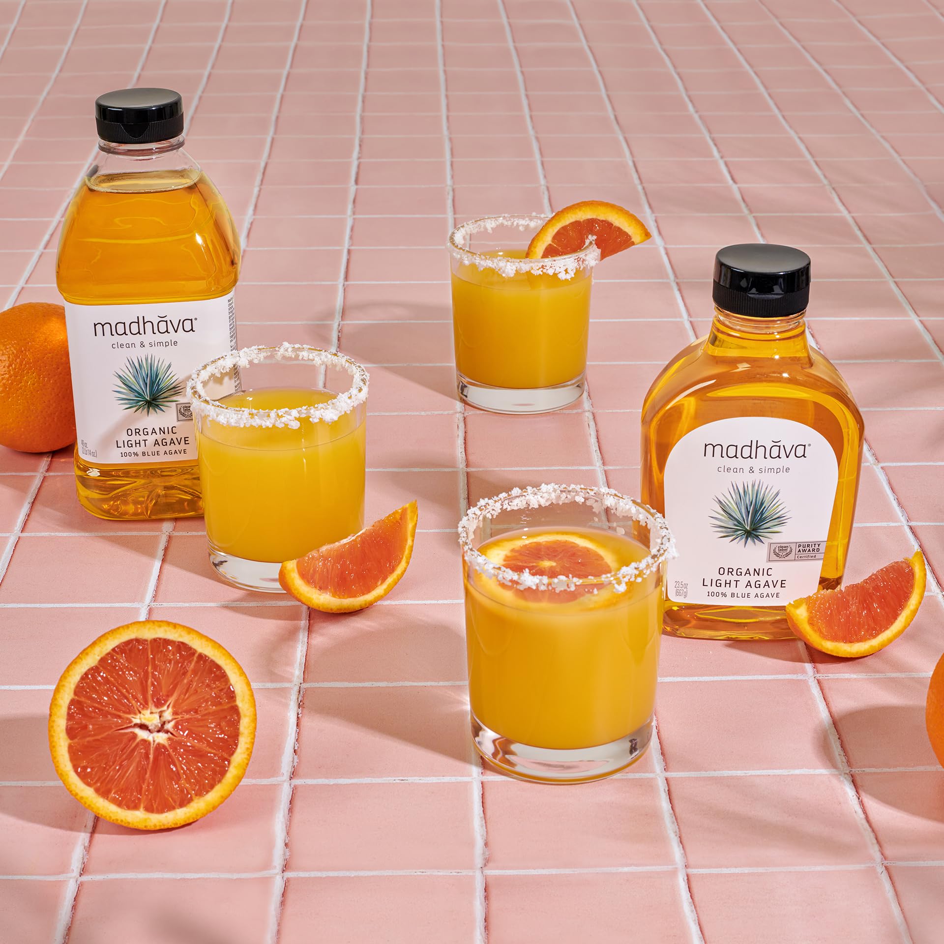 MADHAVA Organic Light Agave, 100% Pure Blue Nectar | Sugar Alternative | Vegan | Non GMO | Natural Liquid Sweetener, 46 Oz. (Pack of 2)