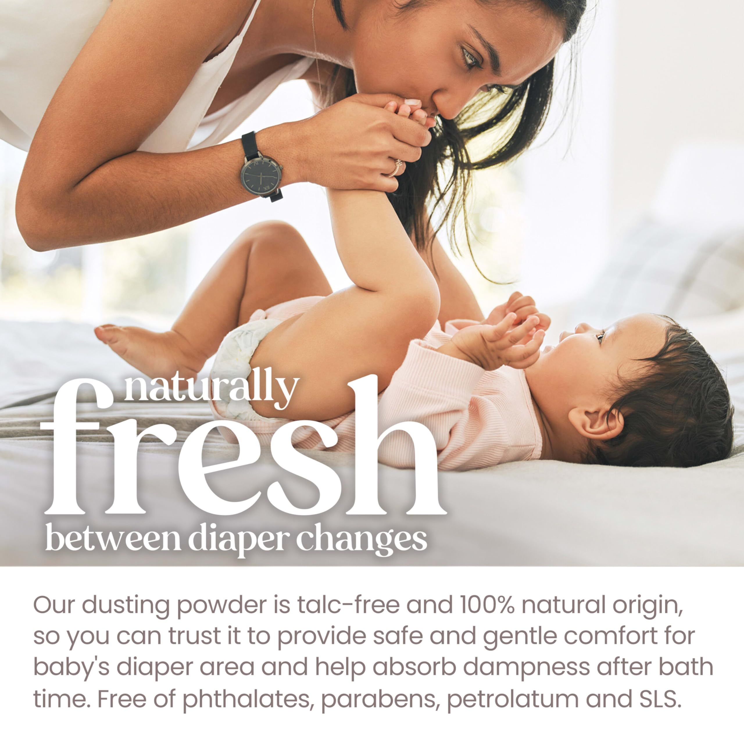 Burt's Bees Baby Dusting Powder, Talc Free and Hypoallergenic for Safe and Gentle Comfort, 100% Natural Origin, Pediatrician Tested, 7.5 Oz